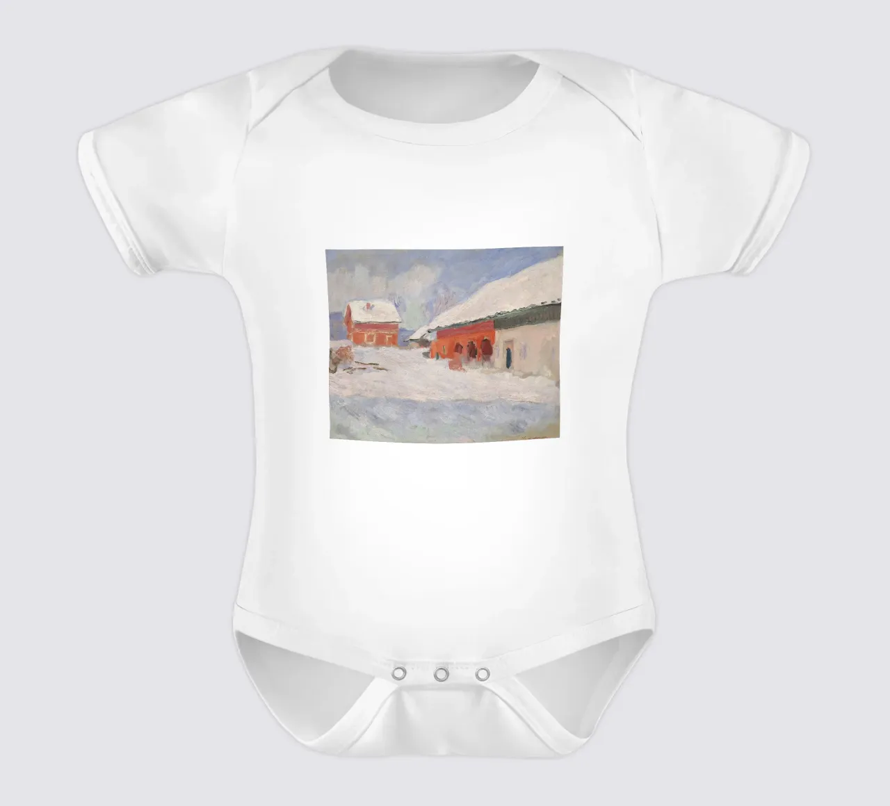 Norvegia, case rosse a Bjornegaard, 1895 body neonato maniche corte da RodneyArt