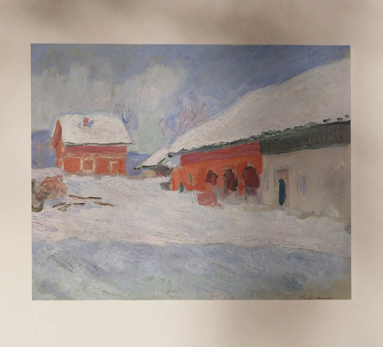 Norvegia, case rosse a Bjornegaard, 1895 pellicola backlit da RodneyArt