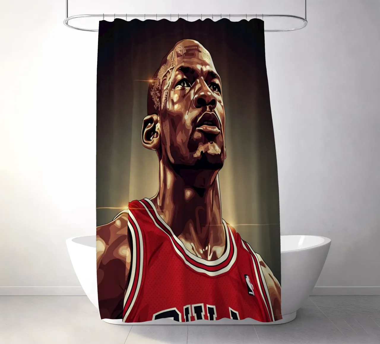 Michael Jordan portrait (2) tenda da doccia da Lembayung art