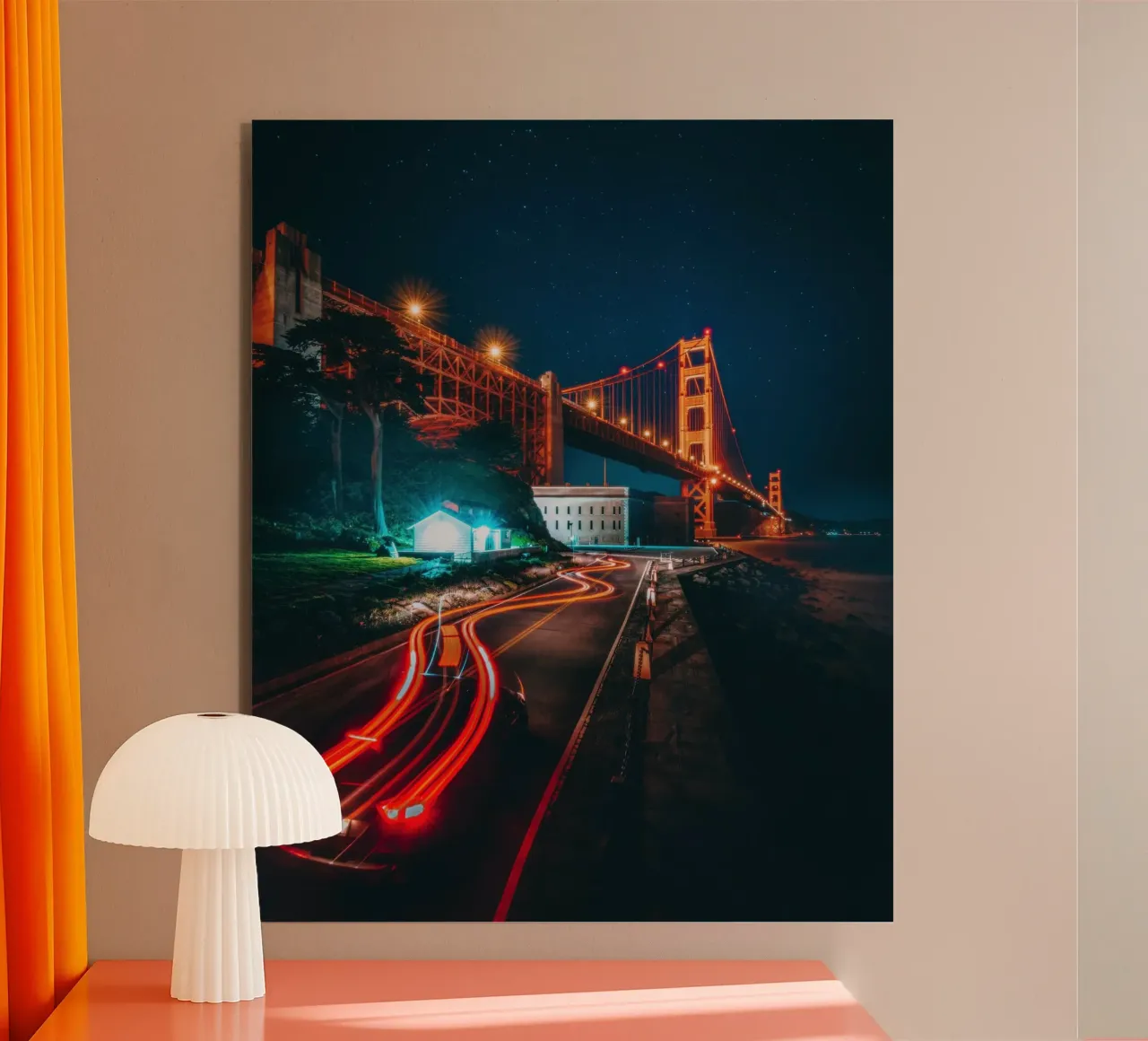 Visione del Golden Gate, San Francisco alluminio dibond da Wanderlust Vibes
