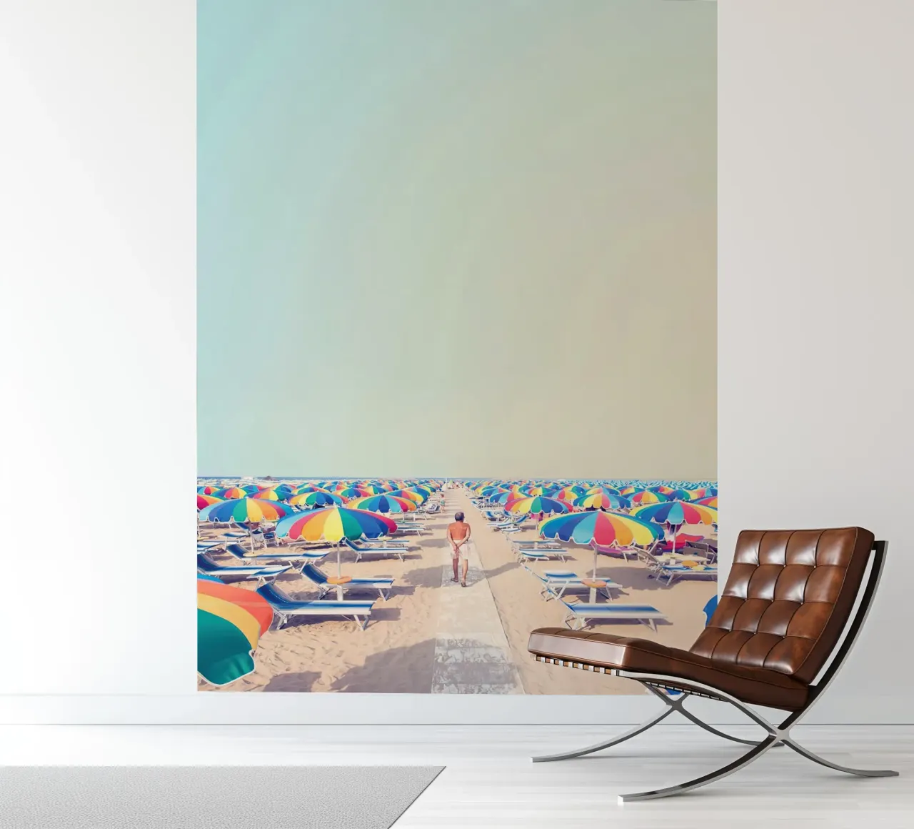 strandparasol fotobehang van Takeme