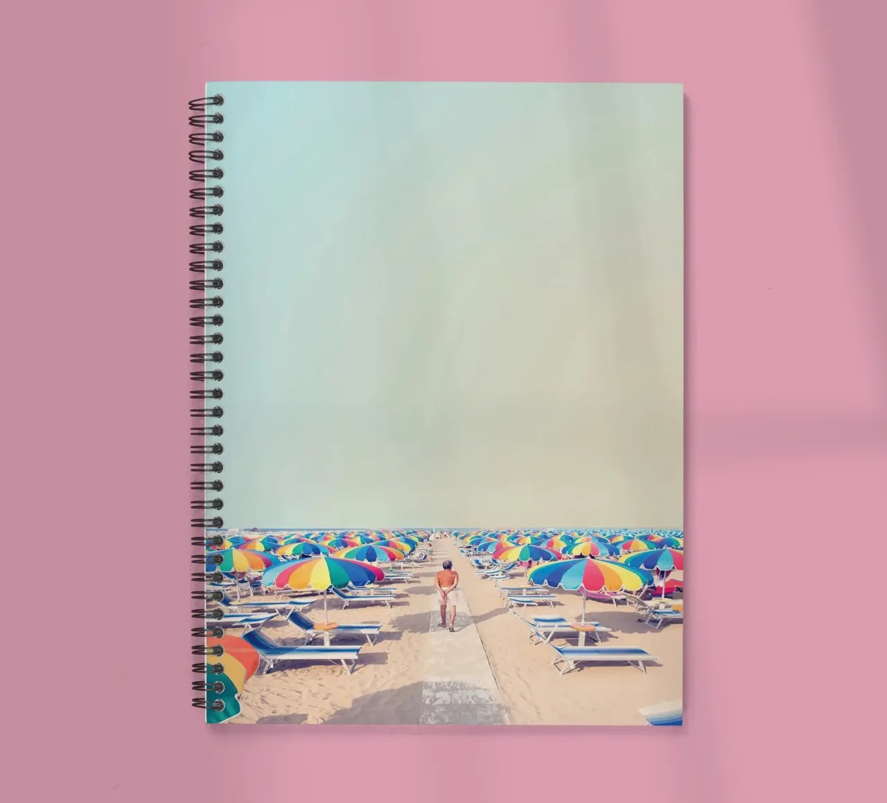 beach umbrella spiral notebook by Takeme