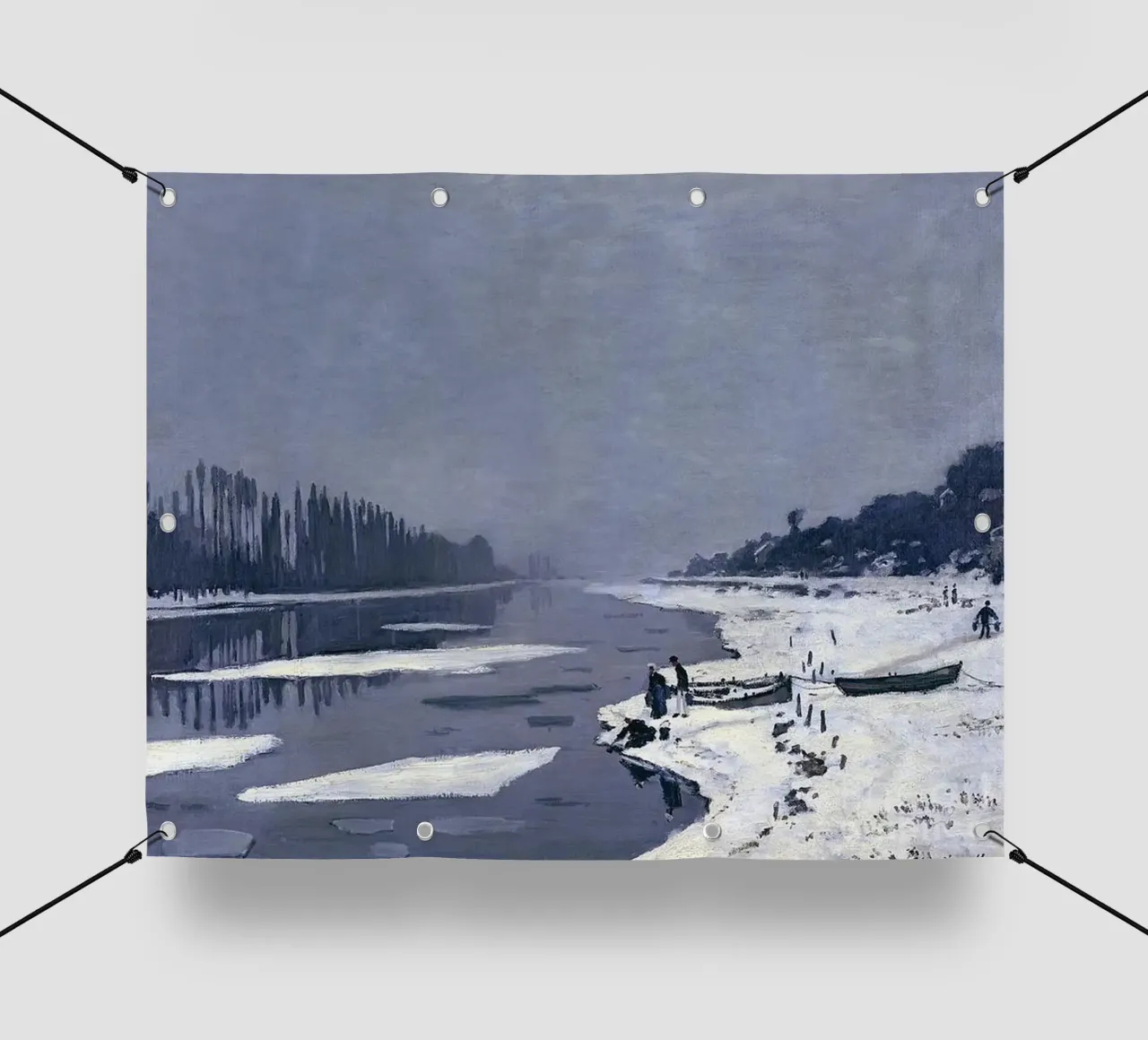 Ghiaccio sulla Senna a Bougival telo in pvc da RodneyArt