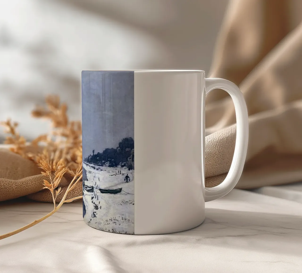 Ghiaccio sulla Senna a Bougival tazza in ceramica da RodneyArt
