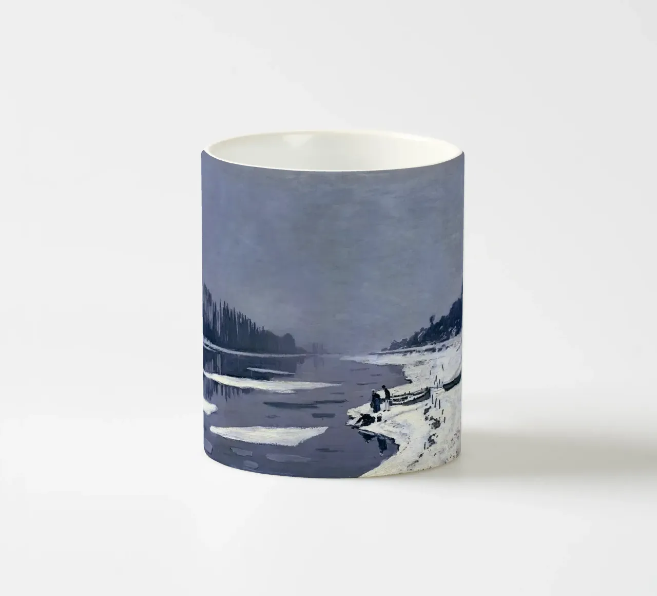 Ghiaccio sulla Senna a Bougival tazza in ceramica da RodneyArt