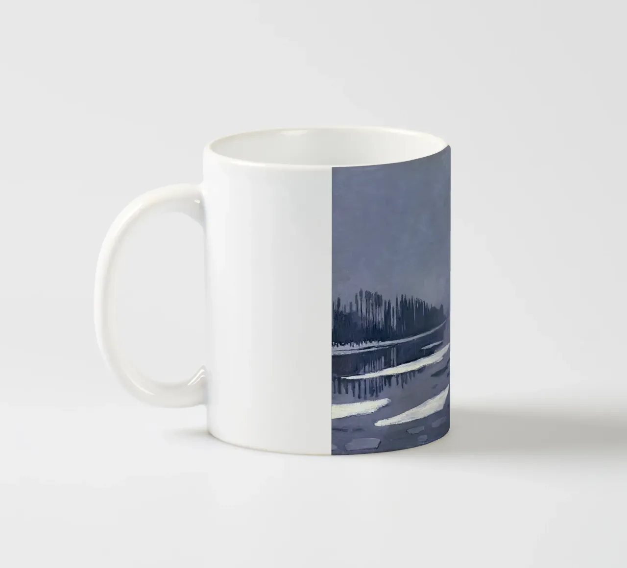 Ghiaccio sulla Senna a Bougival tazza in ceramica da RodneyArt