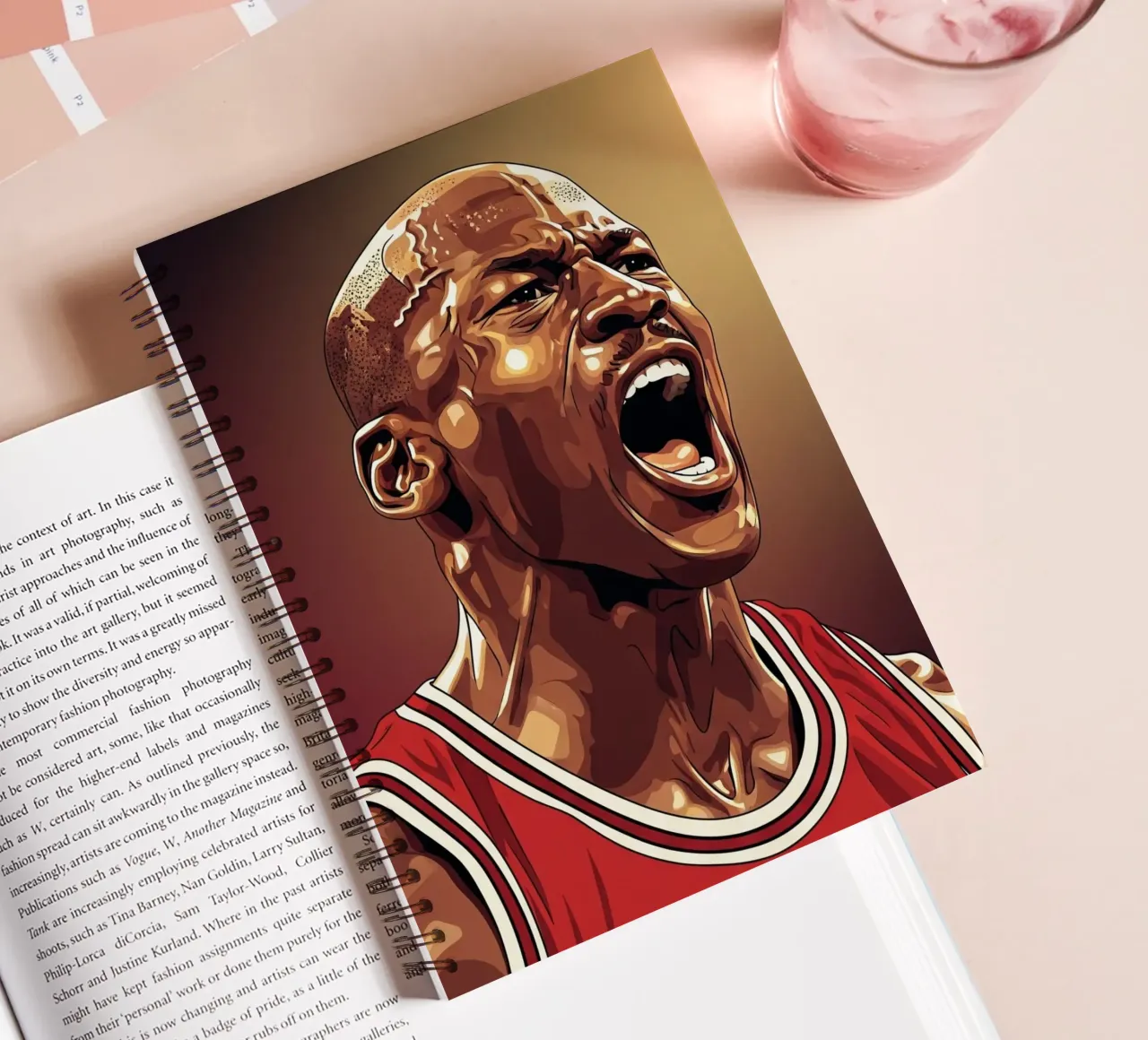 Michael Jordan portrait (5) spiral notebook by Lembayung art