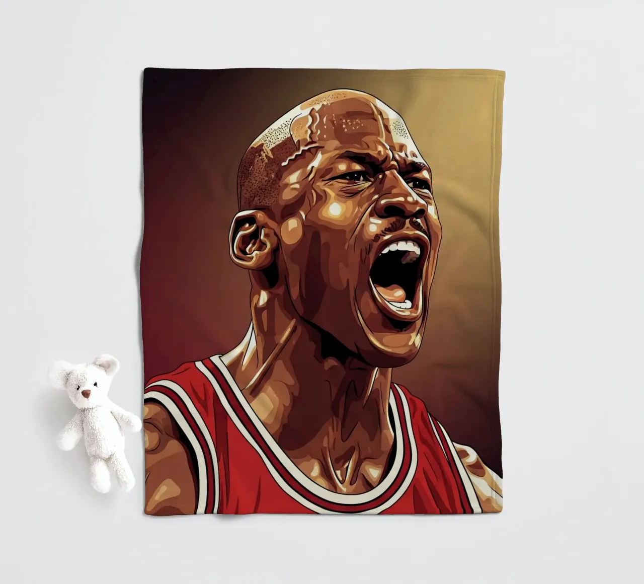 Michael Jordan portrait (5) coperta in pile da Lembayung art