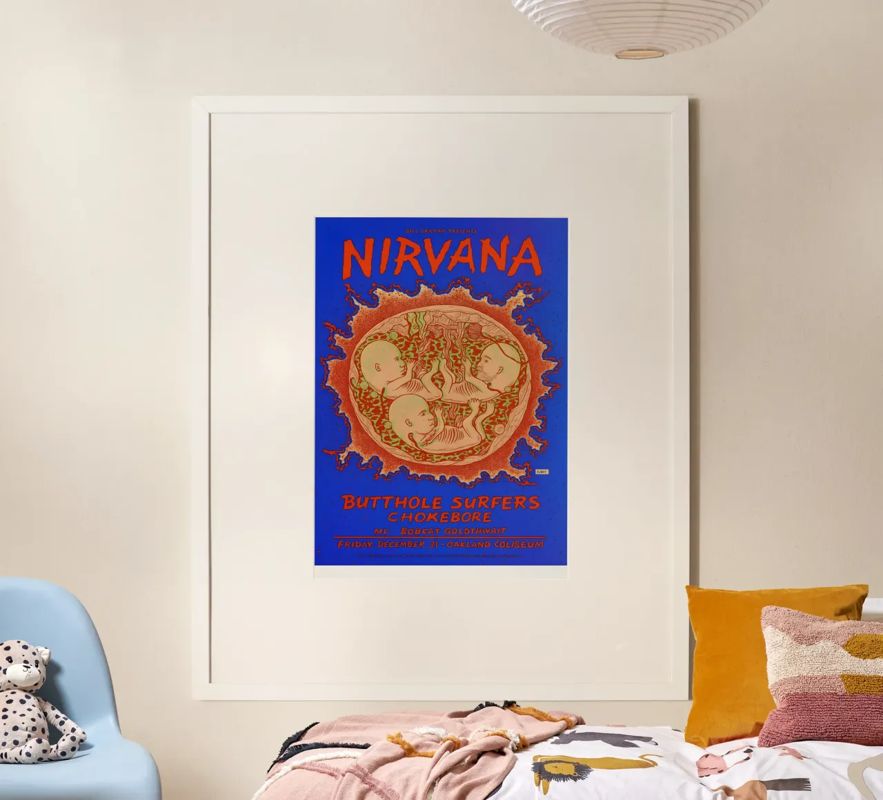 Nirvana New Year_s Eve Oakland Coliseum Concert poster con telaio in legno da DGUnder