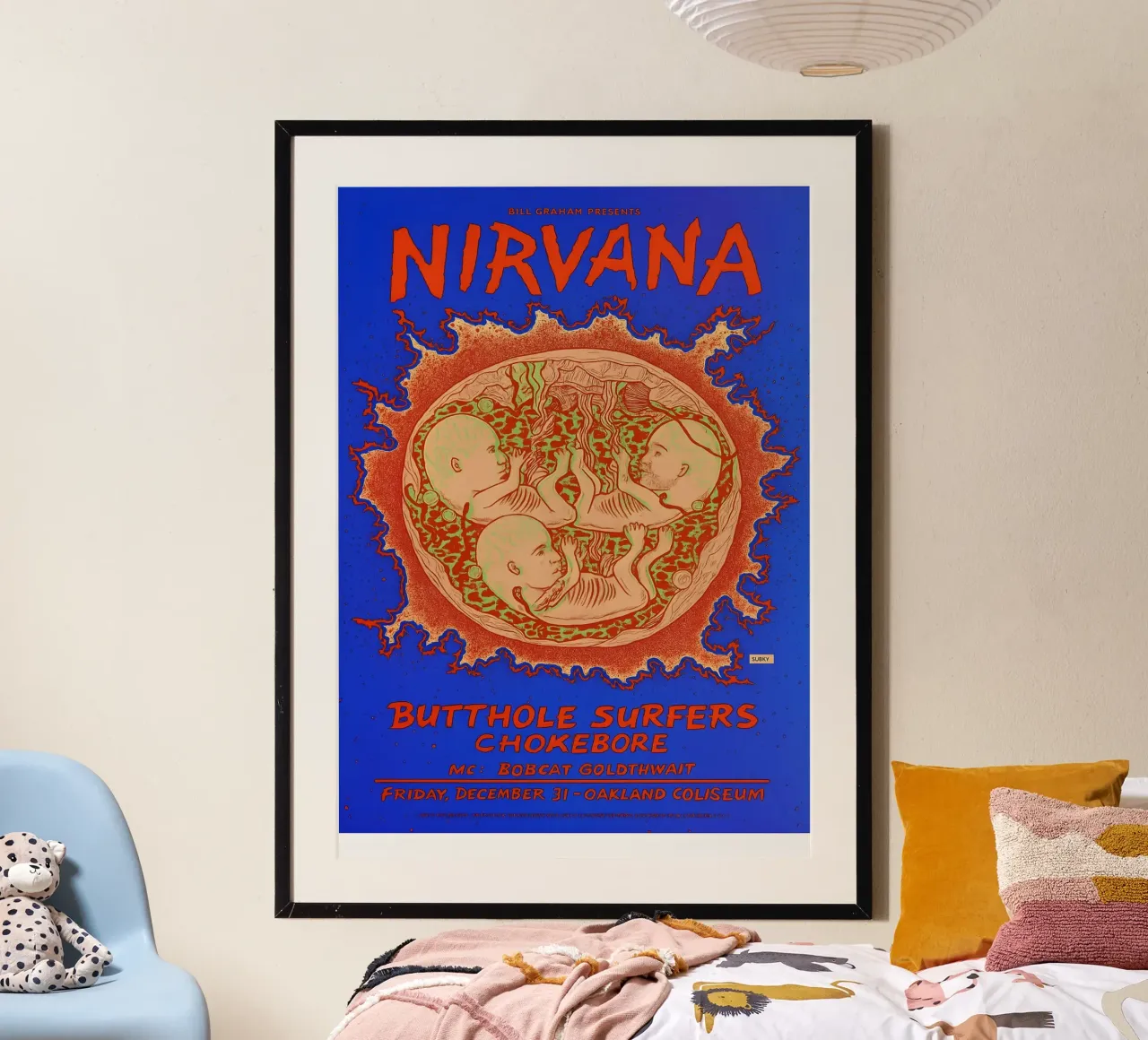 Nirvana New Year_s Eve Oakland Coliseum Concert poster con telaio in legno da DGUnder