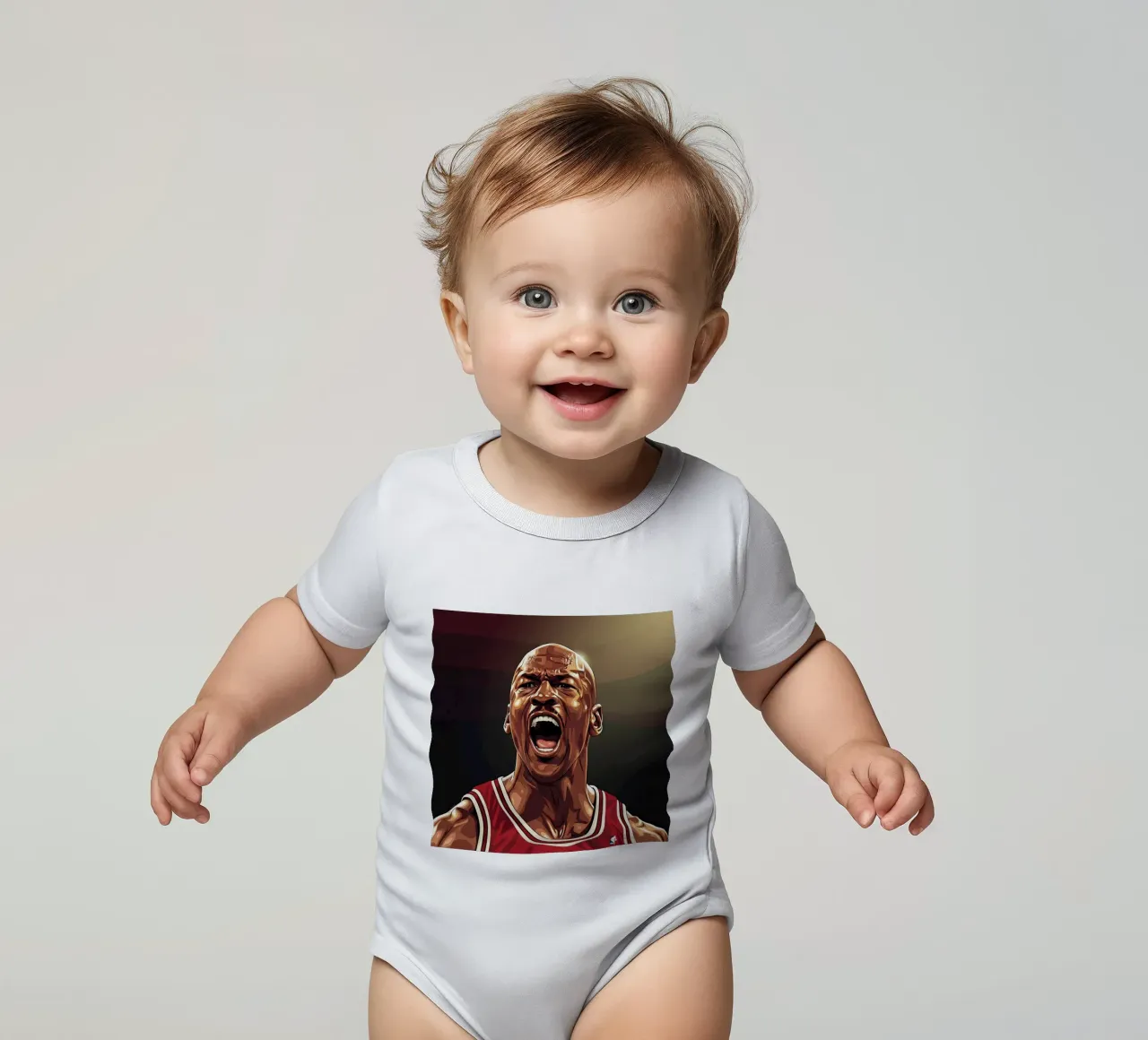 Michael Jordan portrait (6) body neonato maniche corte da Lembayung art