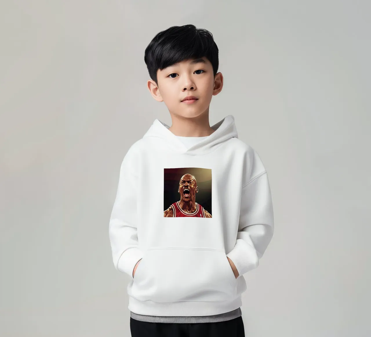 Michael Jordan portrait (6) felpa bambino con cappuccio da Lembayung art
