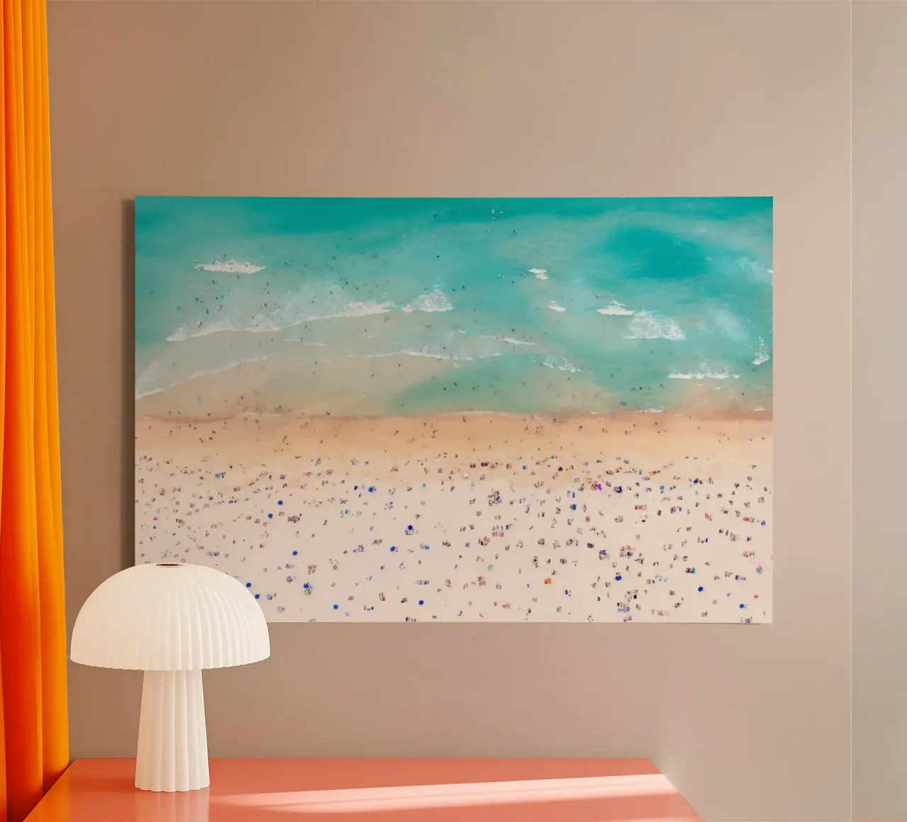Paesaggio della spiaggia tela con Cornice a cassetta da Takeme