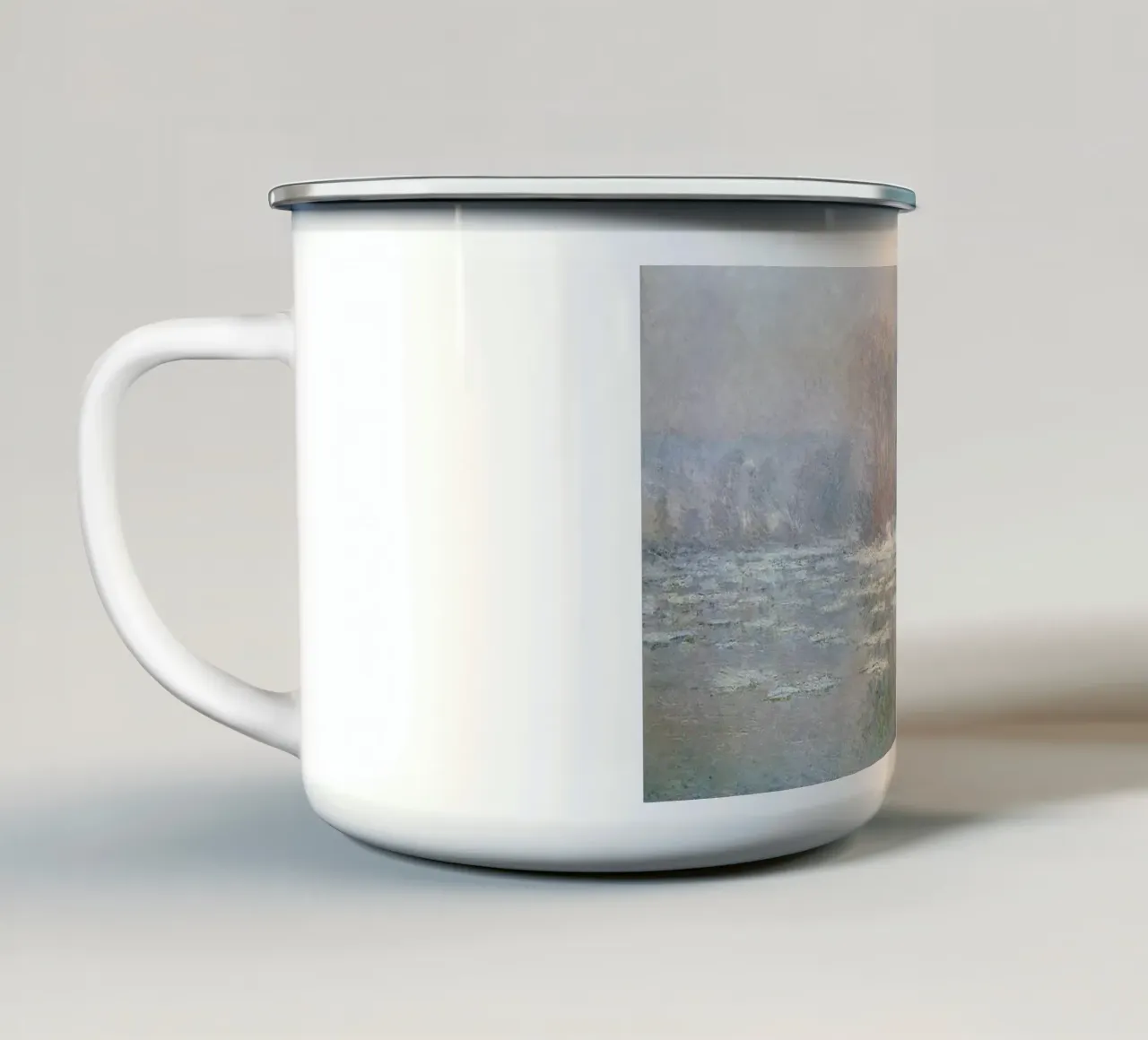 Ghiaccio a Bennecourt 1893 tazza in smalto da RodneyArt