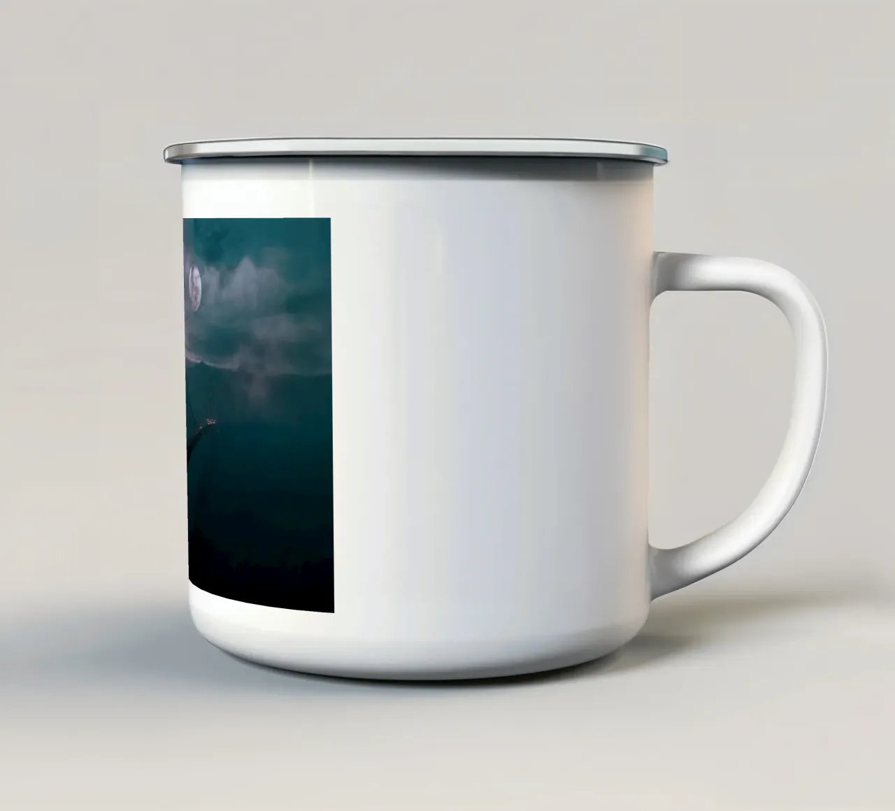 Golden Gate con luna e nebbia, San Francisco, USA tazza in smalto da Wanderlust Vibes