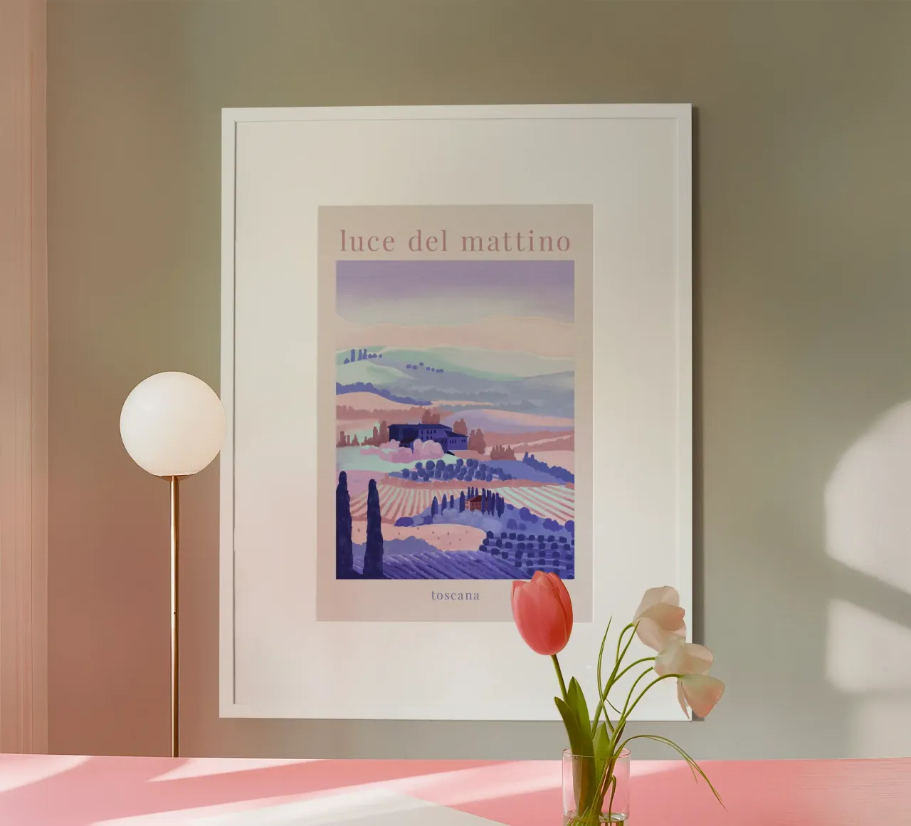 Mornings in Tuscany poster con telaio in legno da Goed Blauw