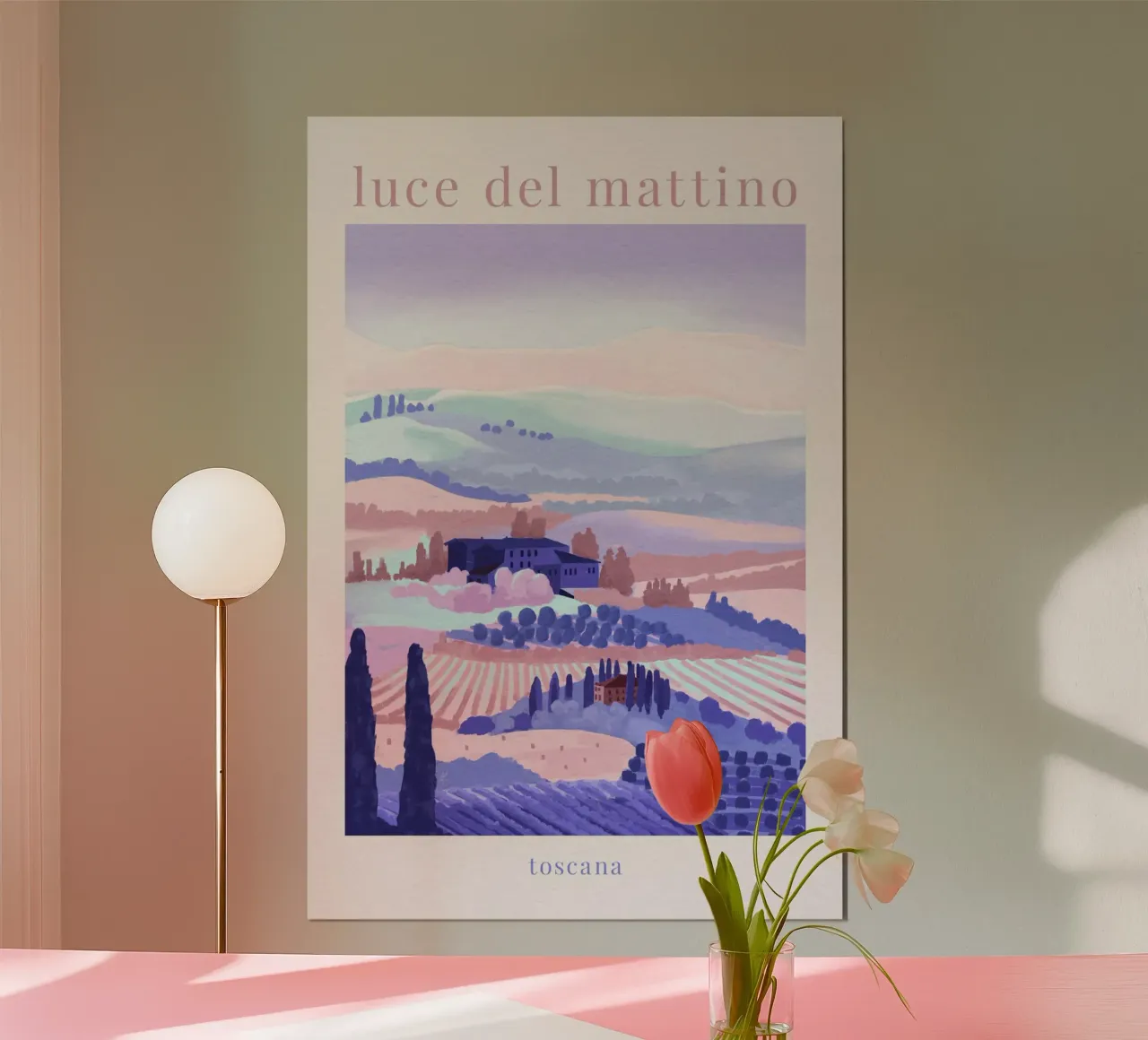 Mornings in Tuscany poster con telaio in legno da Goed Blauw