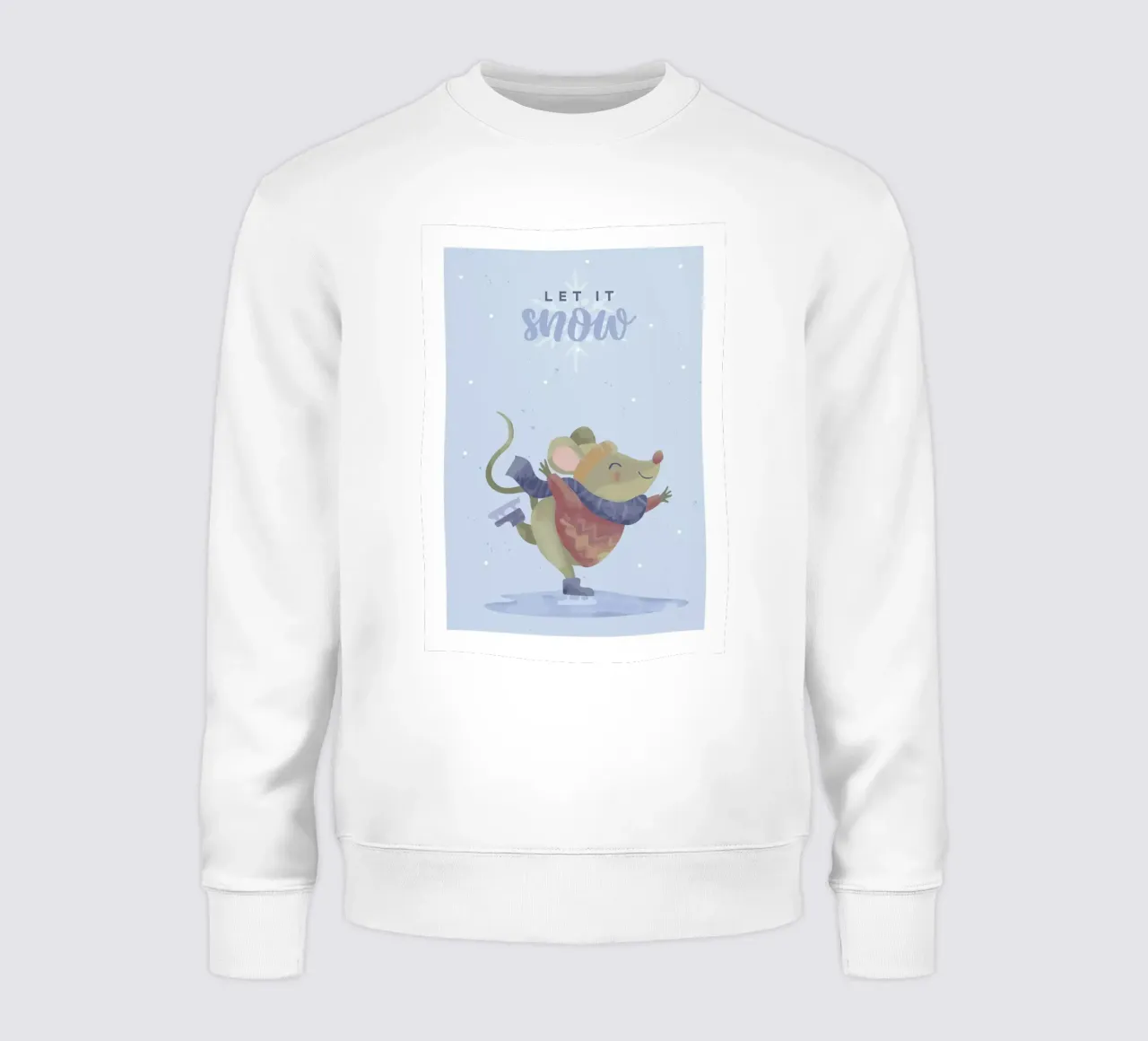 Poster con citazione del topo Let it snow felpa da Sebastian shop