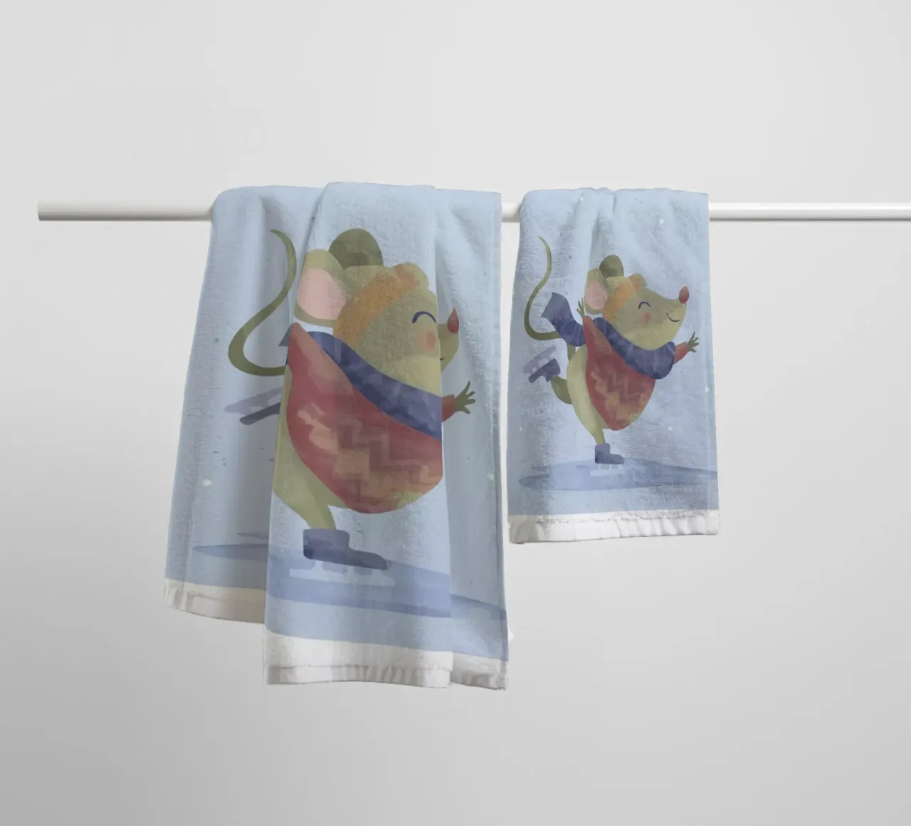 Poster con citazione del topo Let it snow asciugamano da bagno da Sebastian shop