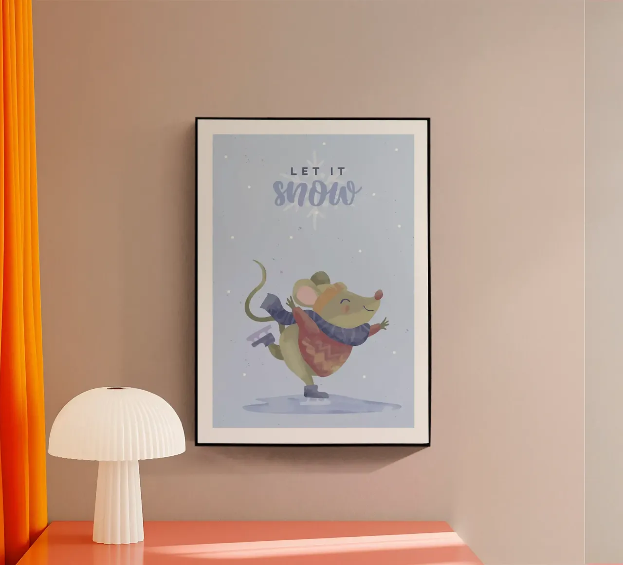 Poster con citazione del topo Let it snow plexiglass da Sebastian shop