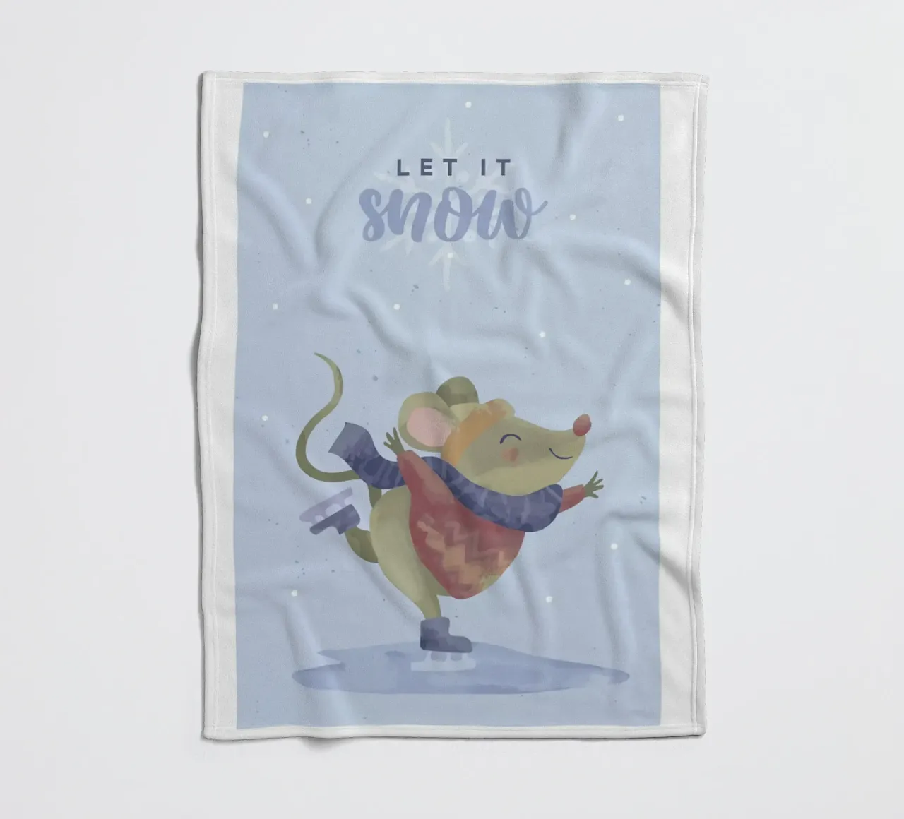 Poster con citazione del topo Let it snow coperta in pile da Sebastian shop