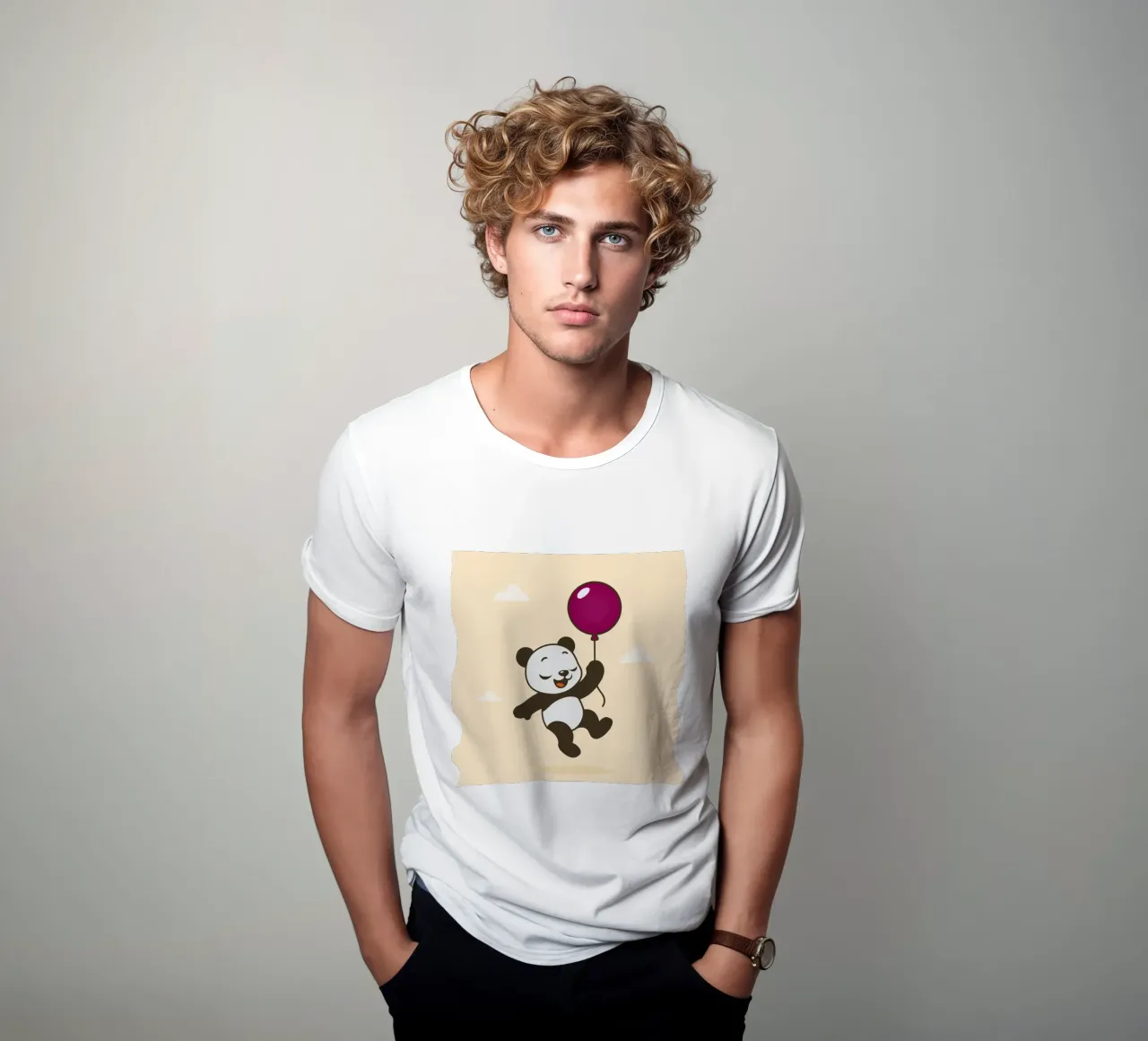 Allegro panda con palloncino t-shirt da namosh