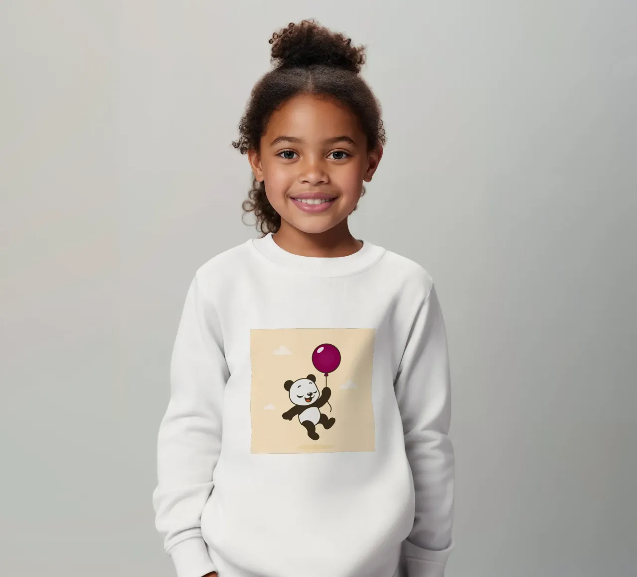 Allegro panda con palloncino felpa bambino da namosh