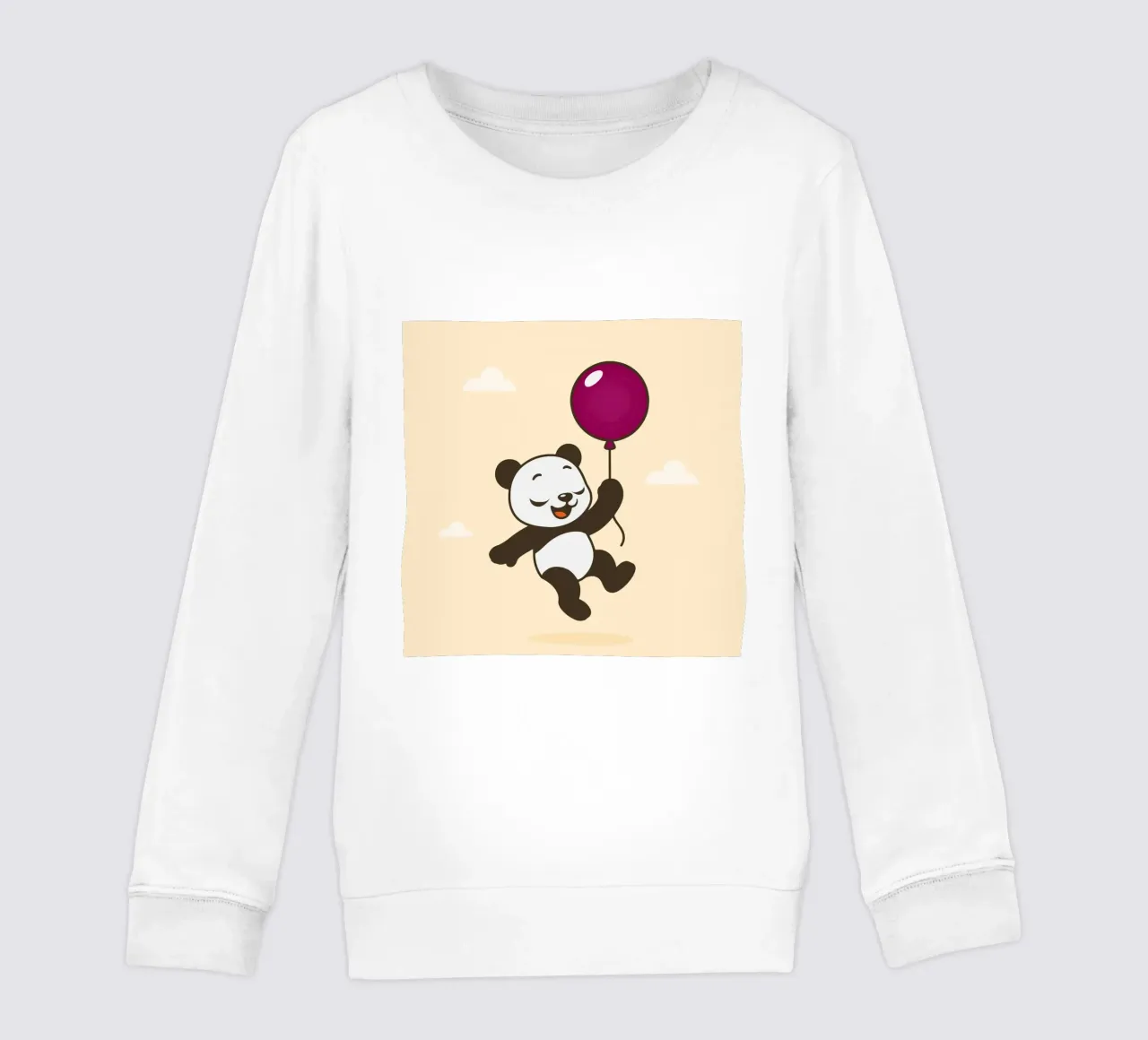 Allegro panda con palloncino felpa bambino da namosh
