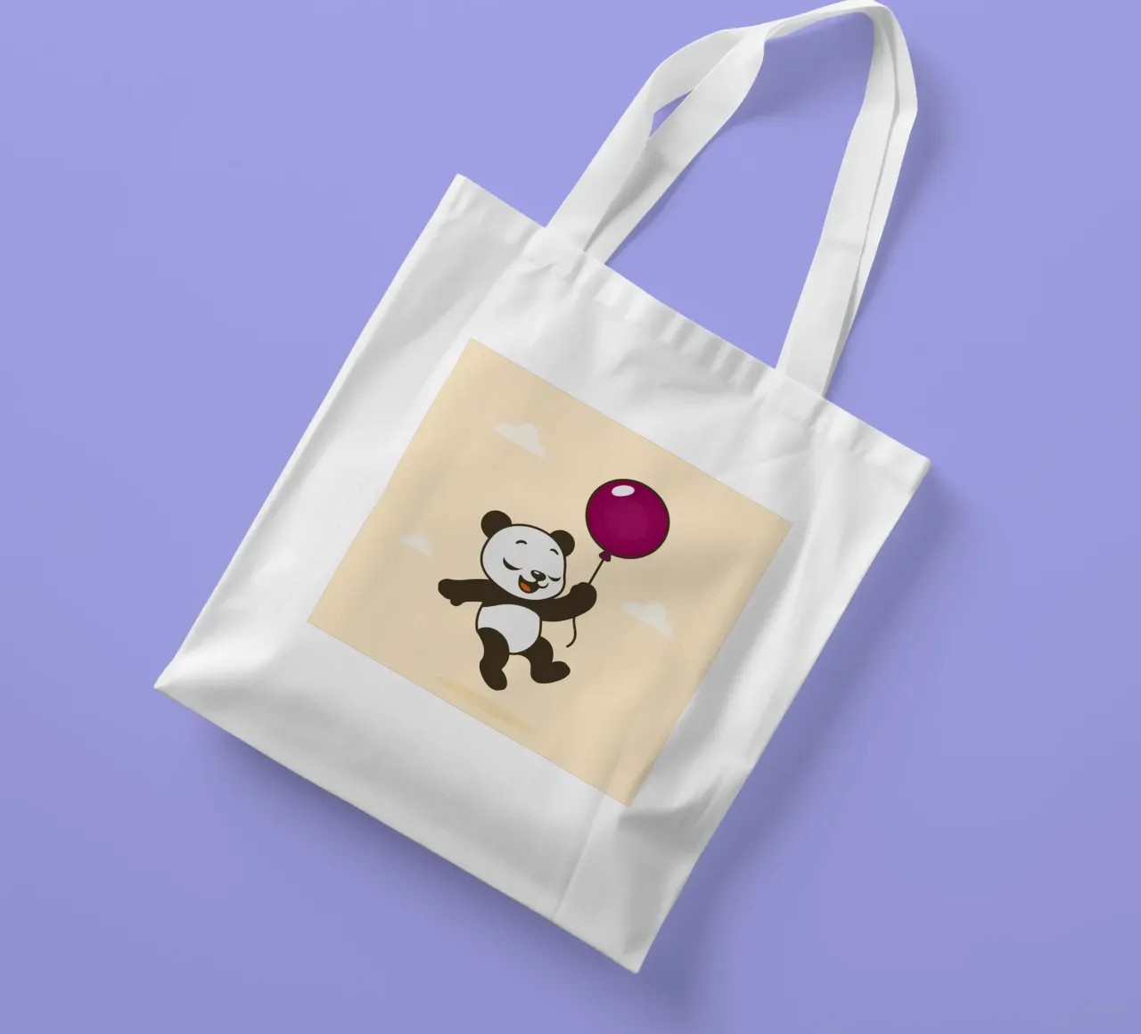 Allegro panda con palloncino borsa in juta da namosh