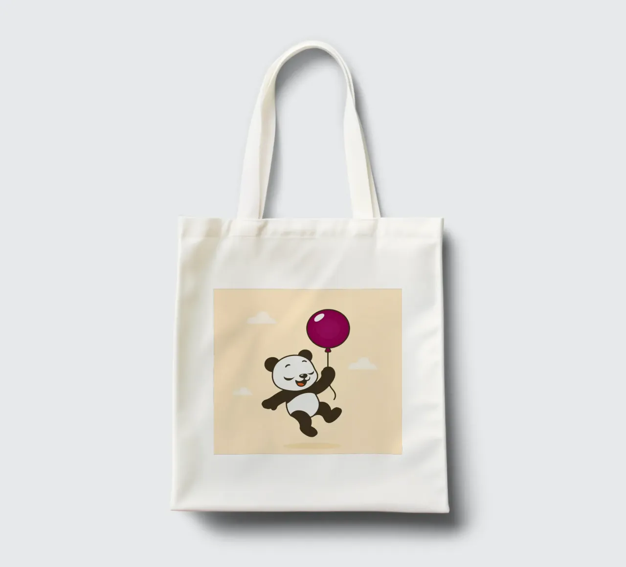 Allegro panda con palloncino borsa in juta da namosh