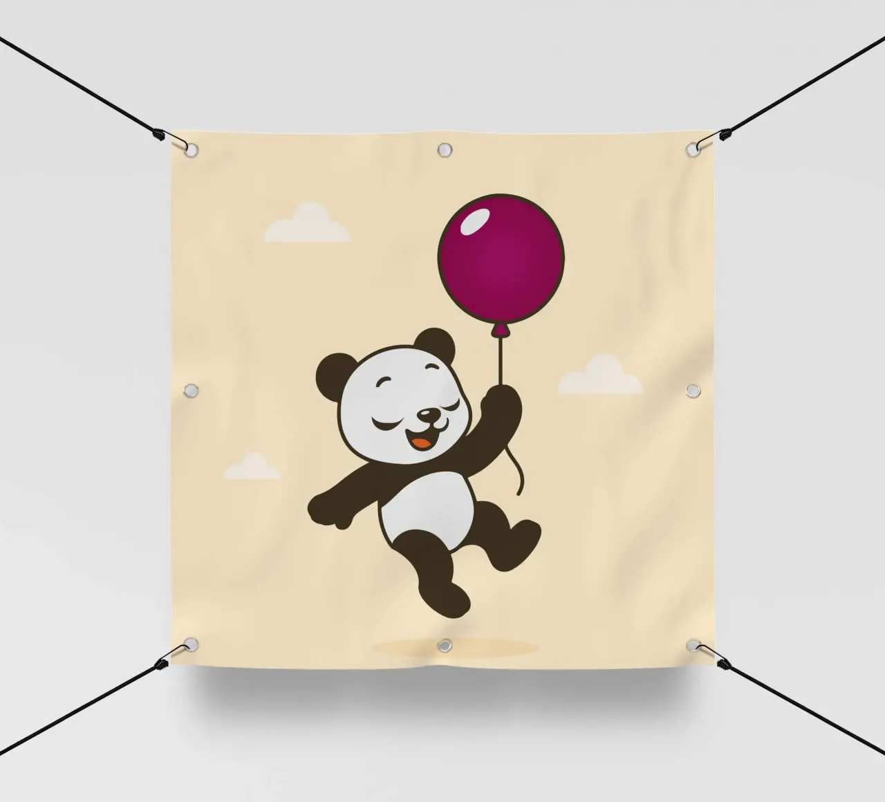 Allegro panda con palloncino telo in pvc da namosh