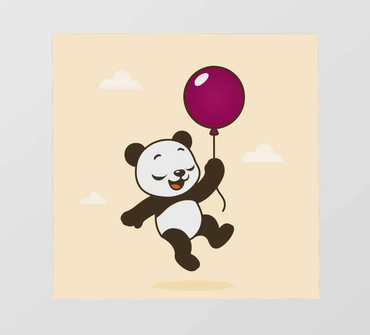 Allegro panda con palloncino telo in pvc da namosh