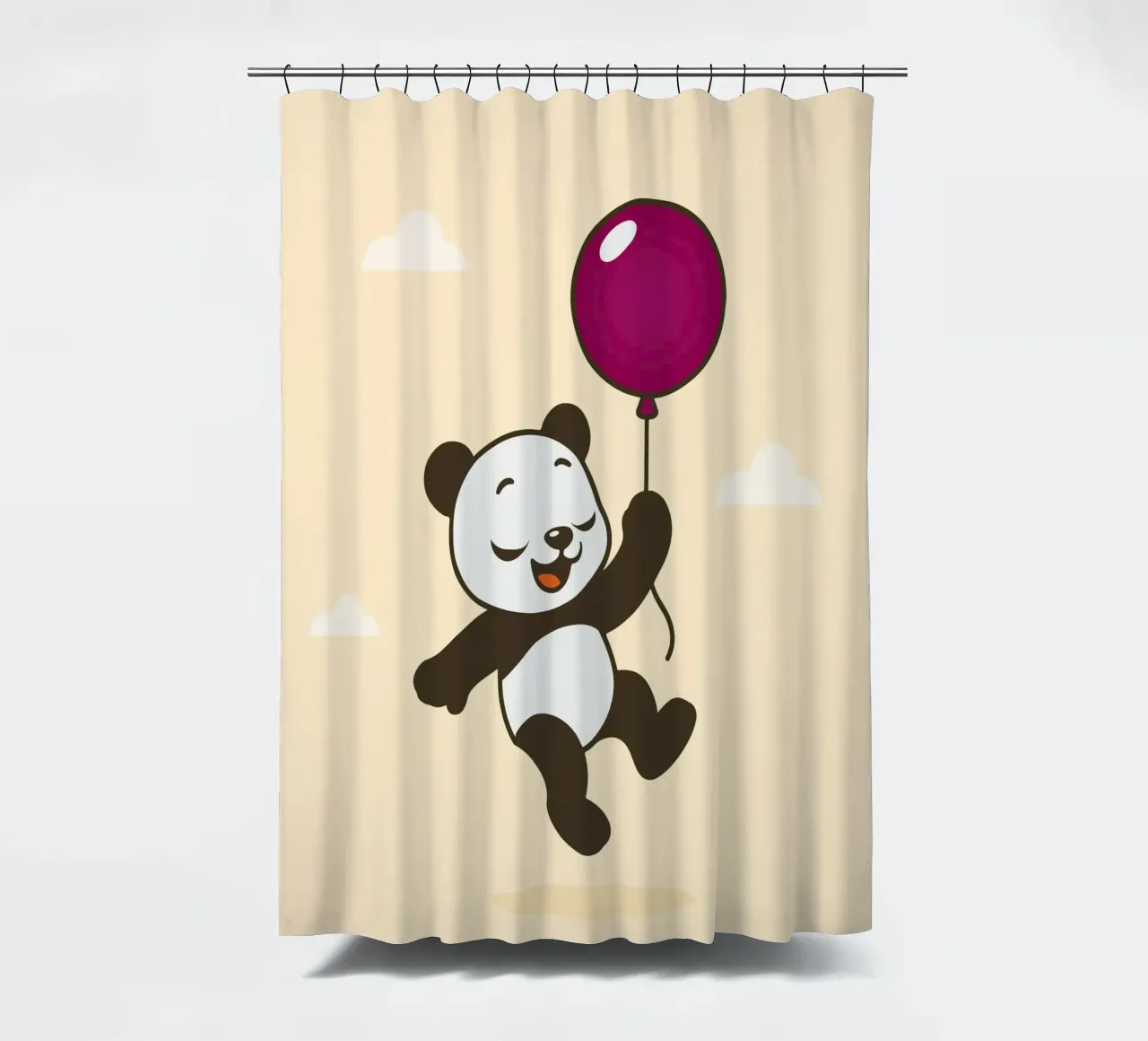 Allegro panda con palloncino tenda da doccia da namosh