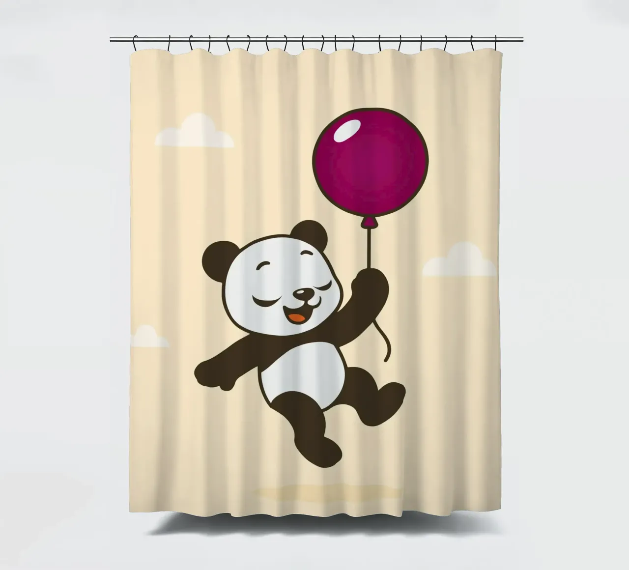 Allegro panda con palloncino tenda da doccia da namosh