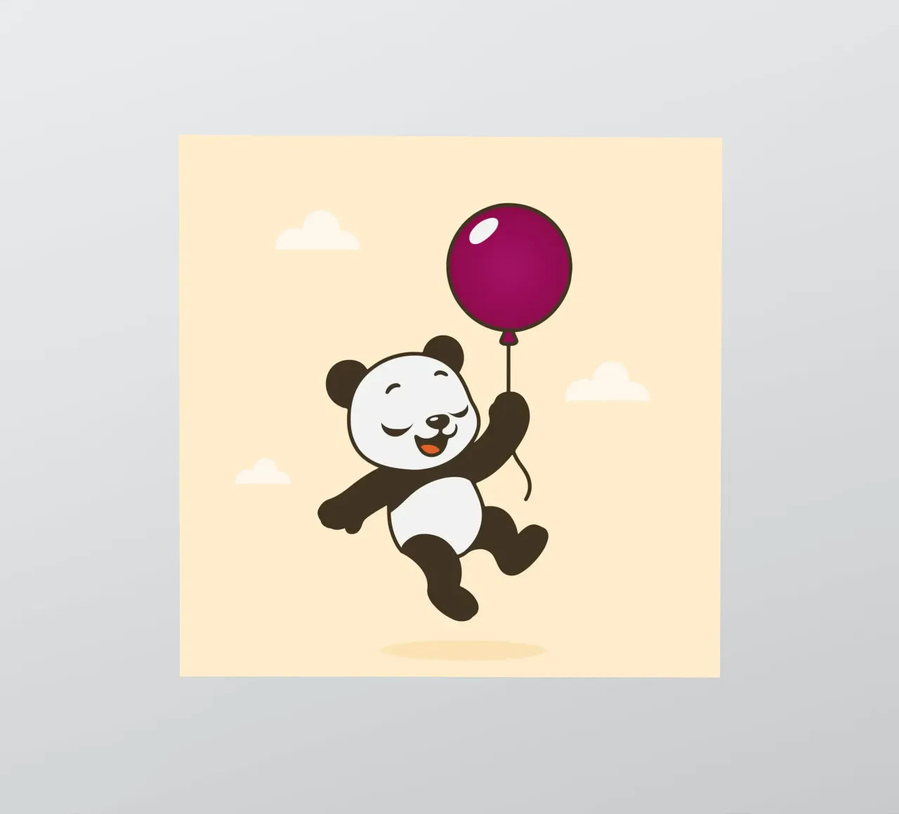 Allegro panda con palloncino adesivo da namosh