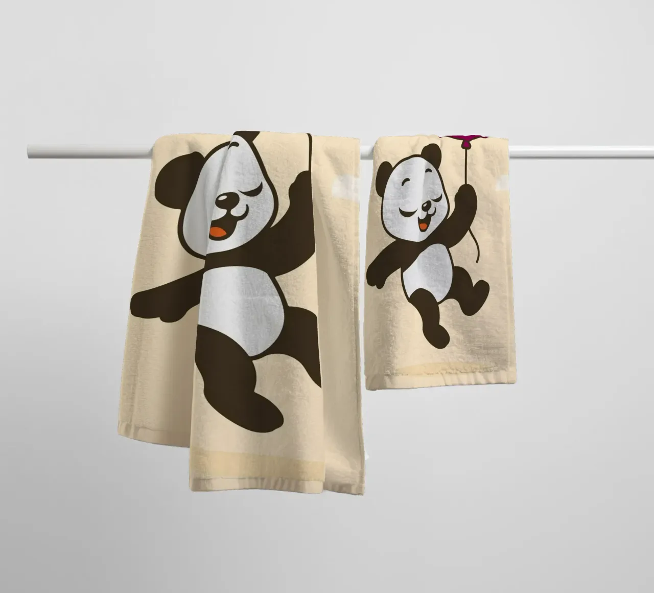Allegro panda con palloncino asciugamano da bagno da namosh