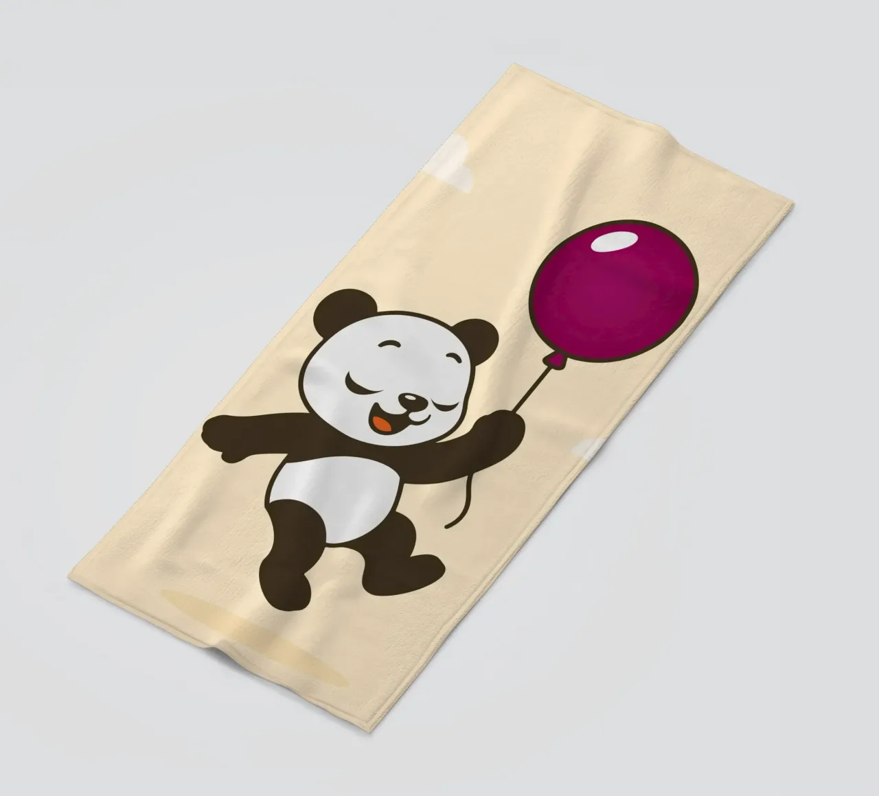 Allegro panda con palloncino telo mare da namosh