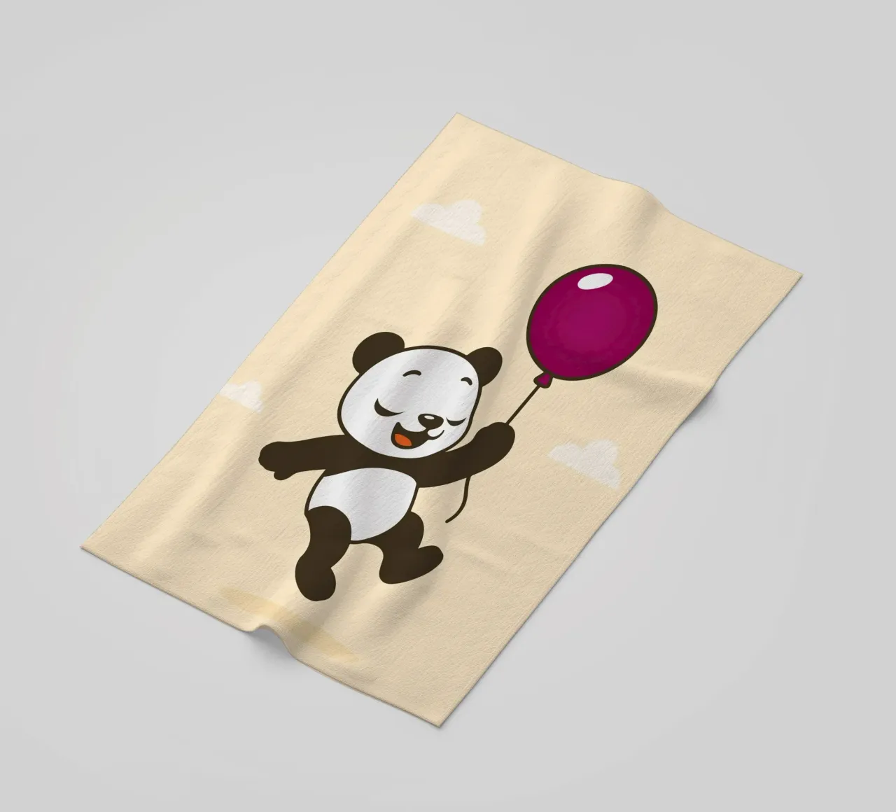 Allegro panda con palloncino telo mare da namosh