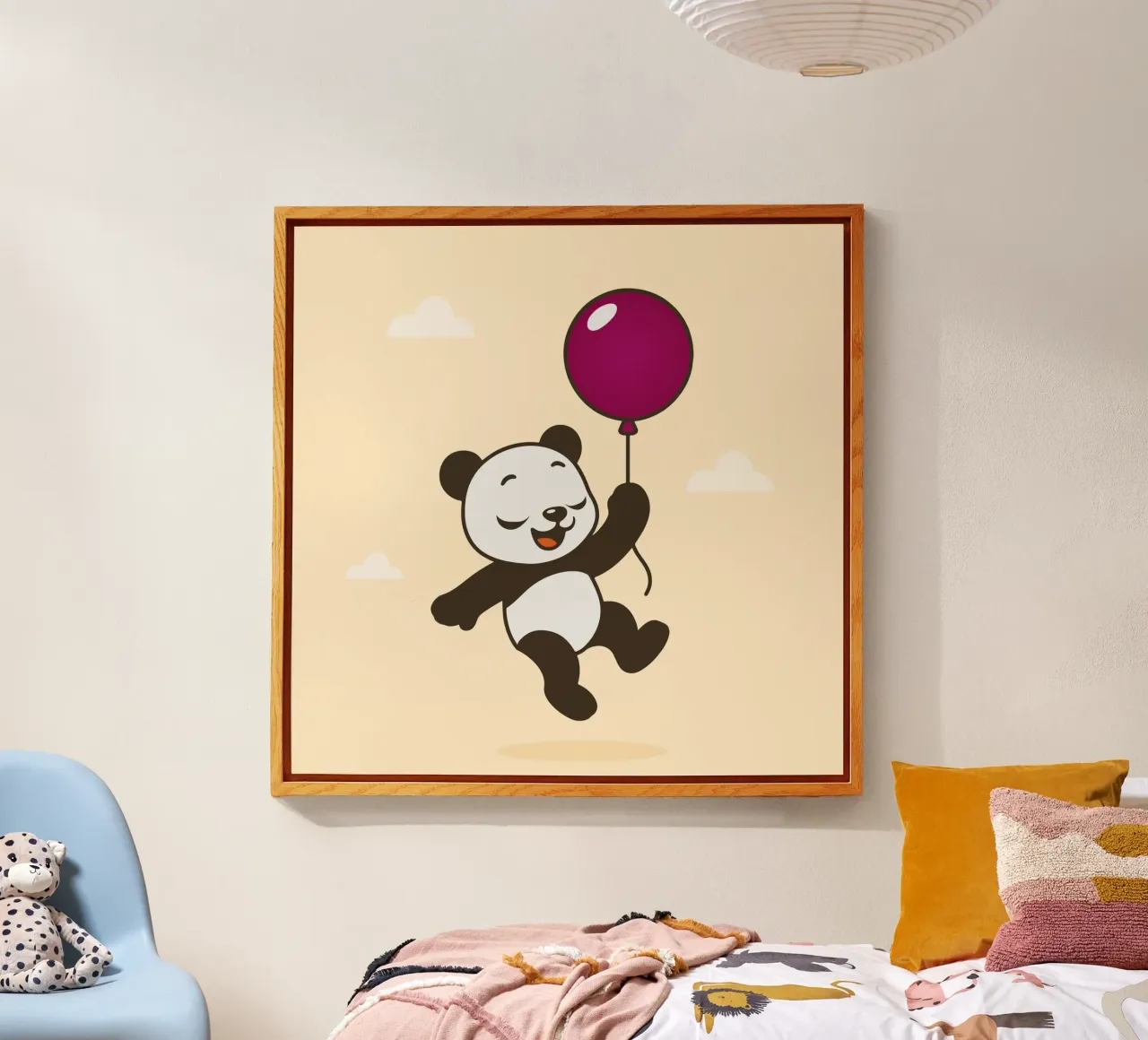 Allegro panda con palloncino plexiglass da namosh