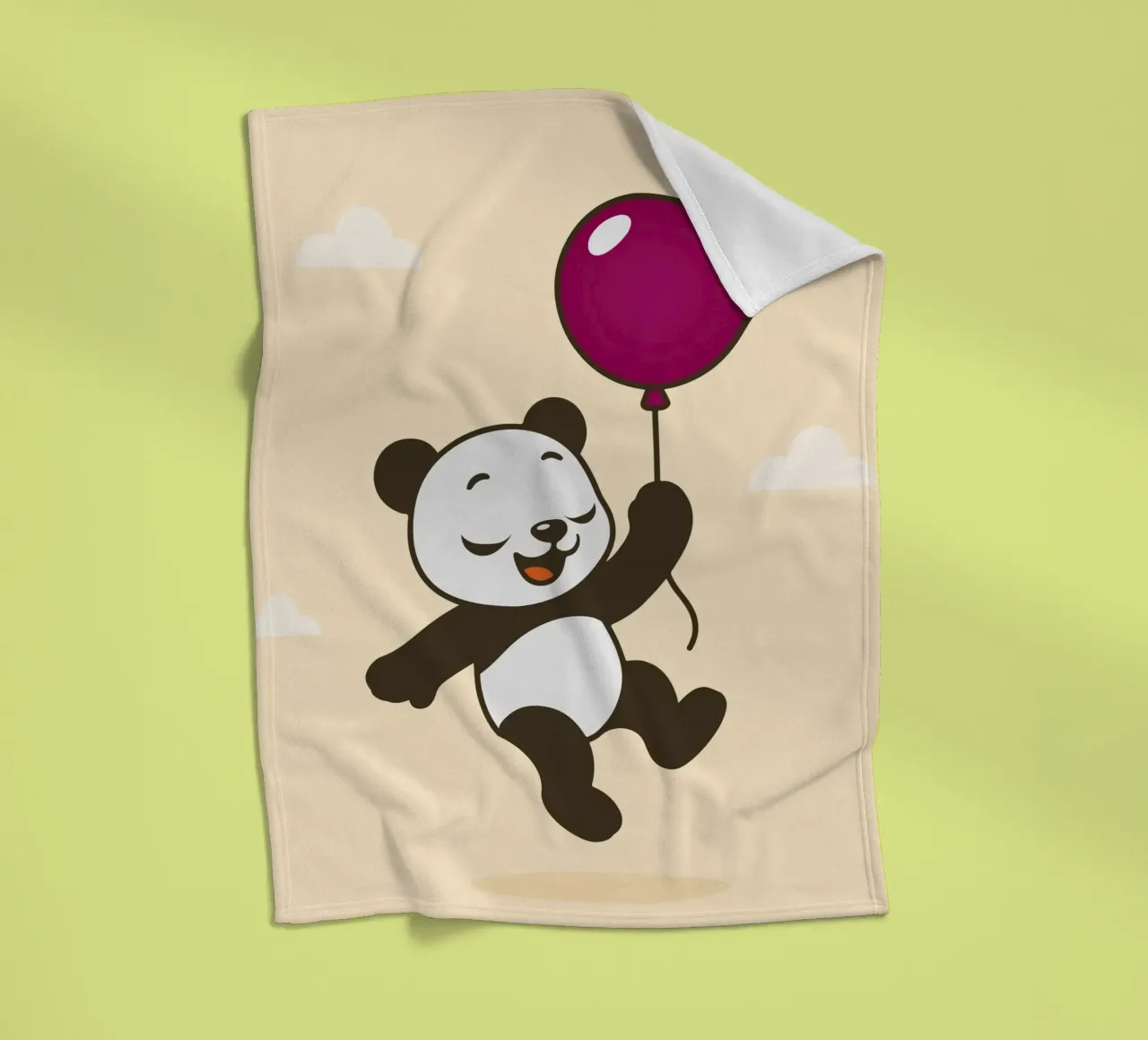 Allegro panda con palloncino coperta in pile da namosh