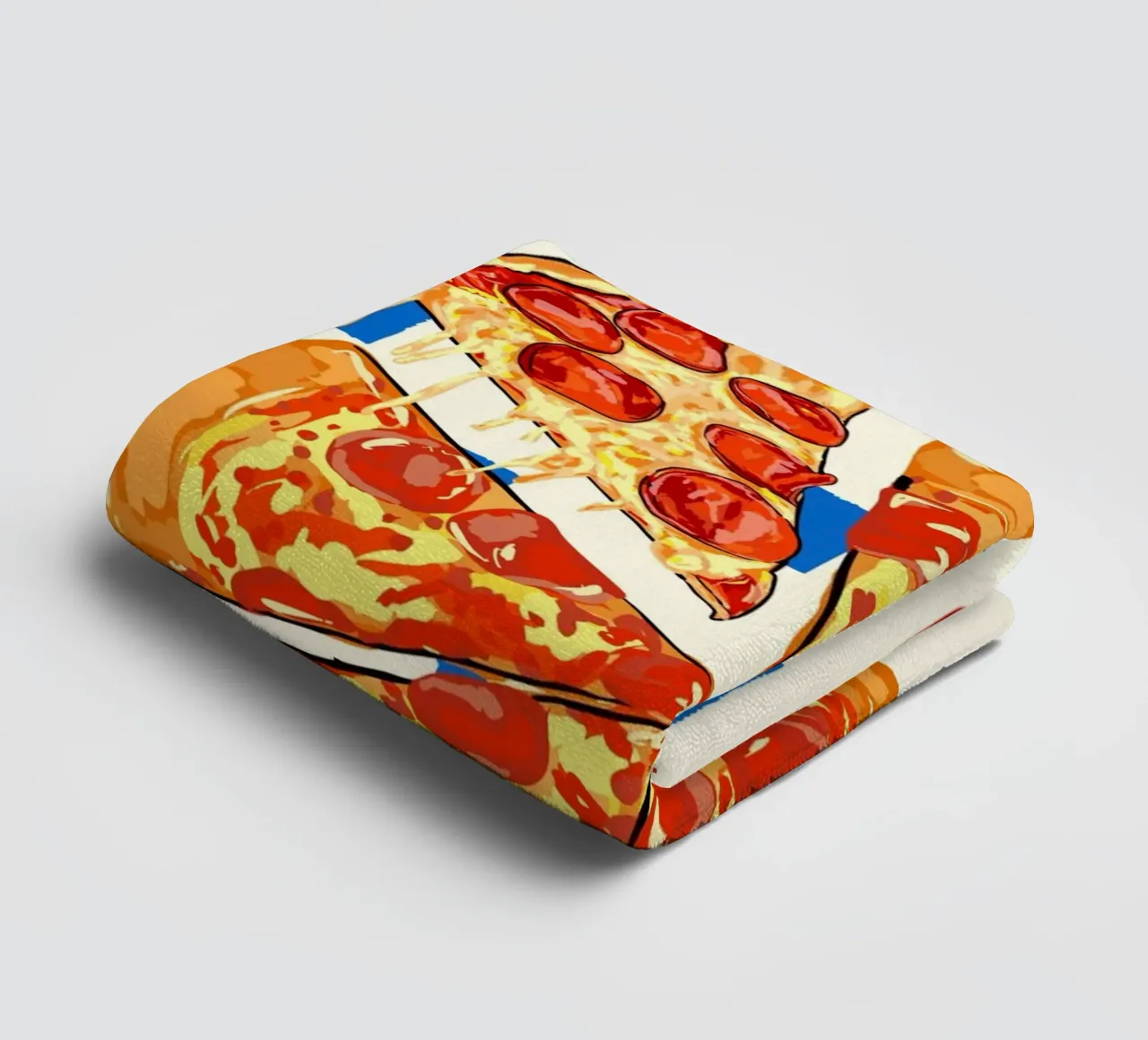 Pizza Club - Retro Cheesy Pepperoni Art towel by EDMPROJECT