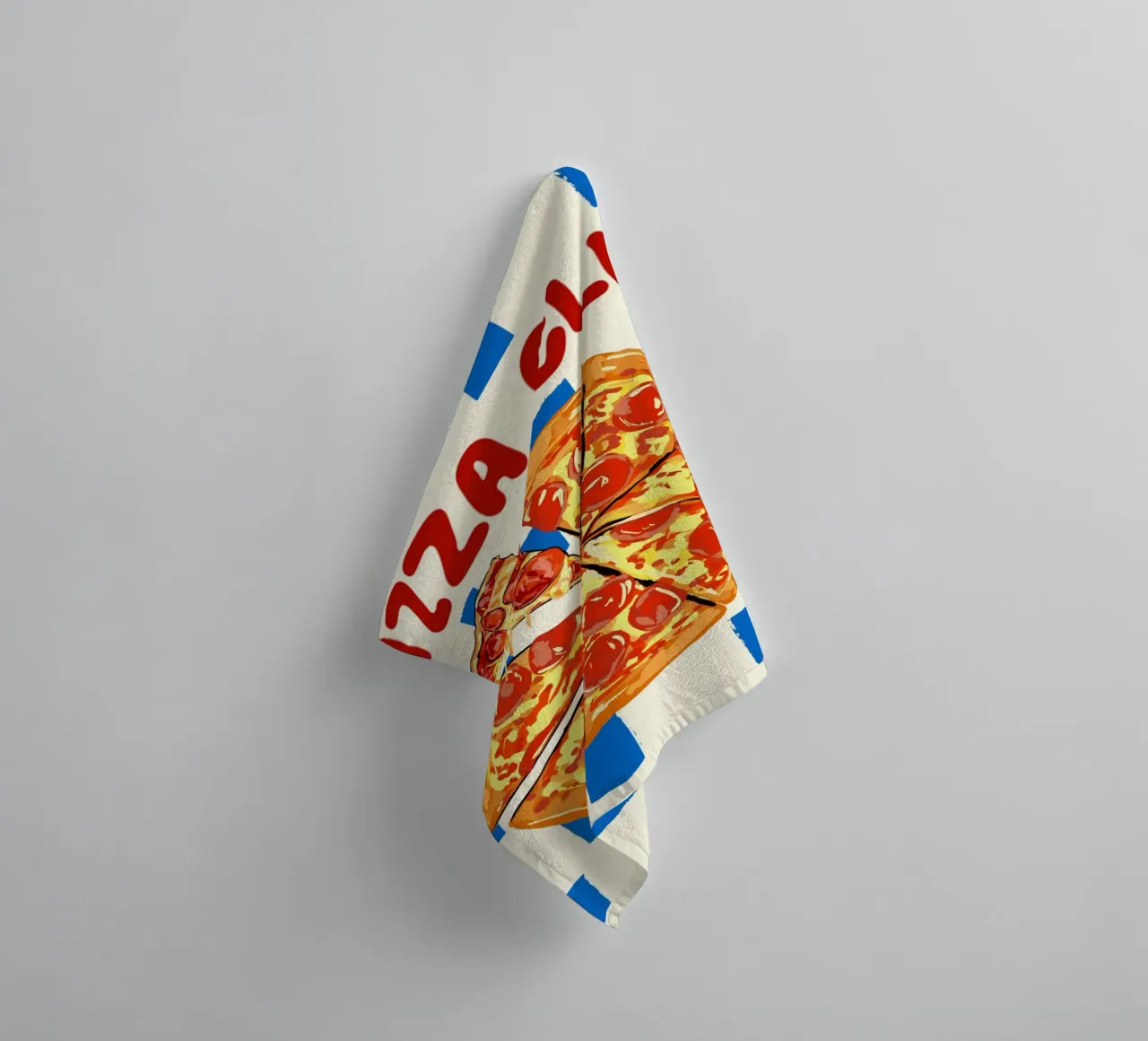 Pizza Club - Retro Cheesy Pepperoni Art towel by EDMPROJECT
