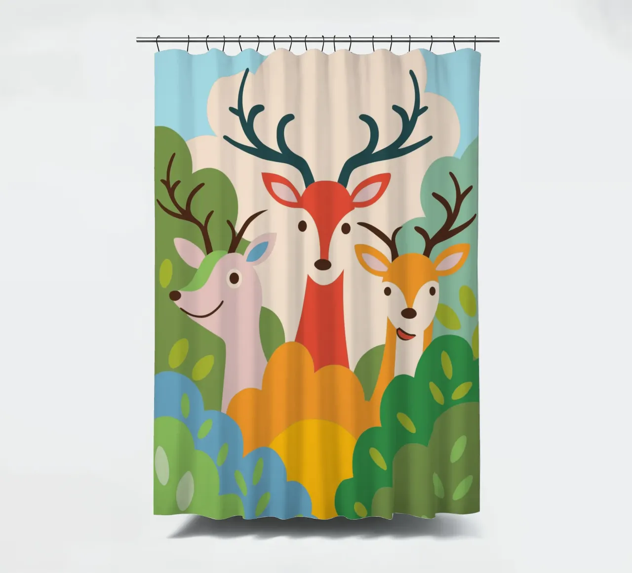 Three Deer shower curtain by CUTE ANIMALS