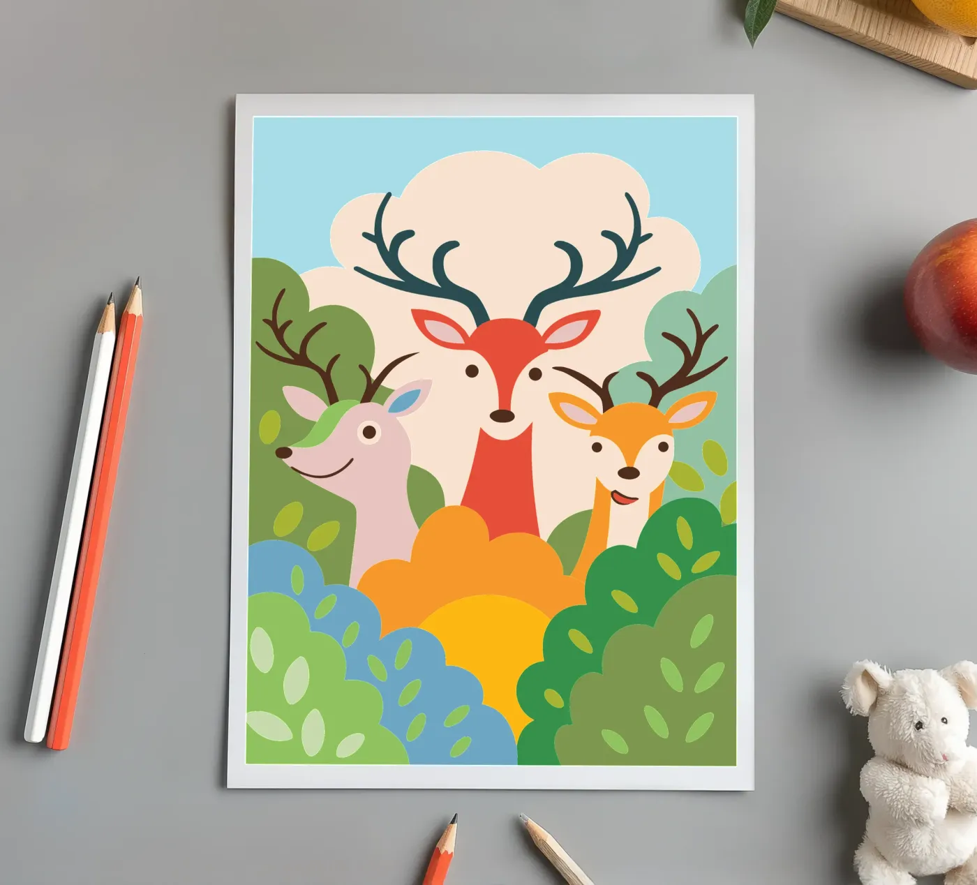 Three Deer sticker sheet by CUTE ANIMALS