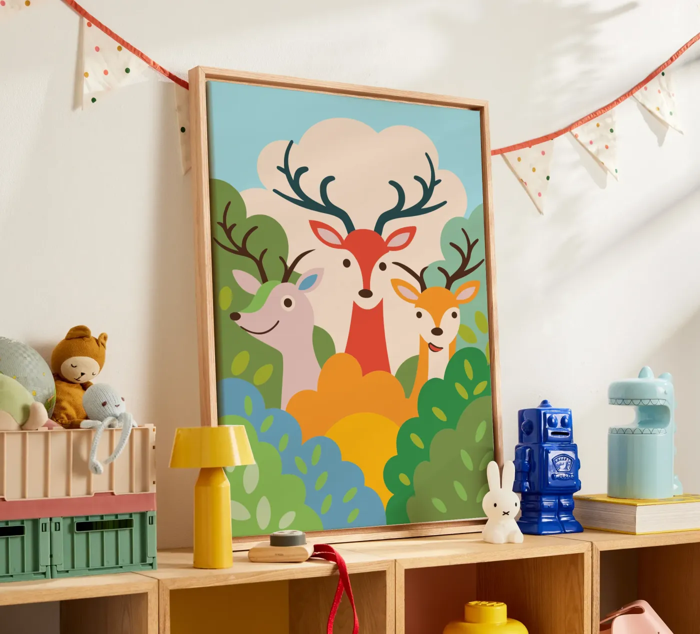 Drie herten canvas van CUTE ANIMALS