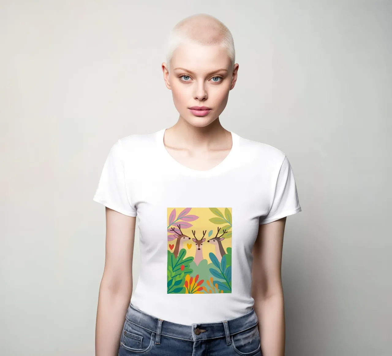 Three Deer women's fitted t-shirt by CUTE ANIMALS