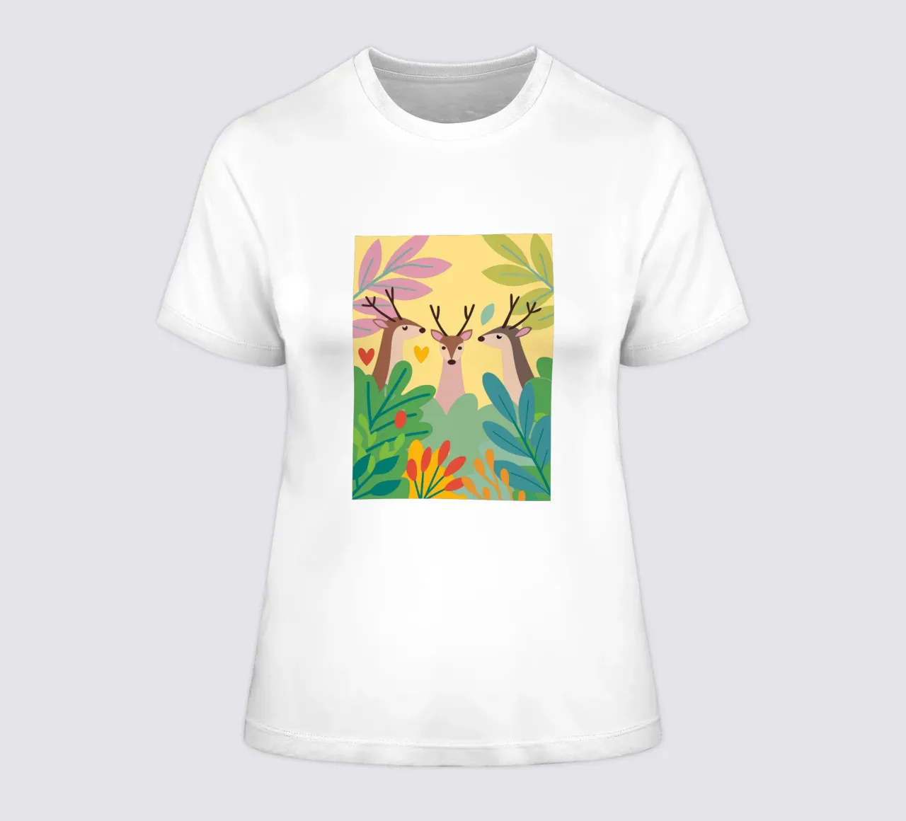 Three Deer women's fitted t-shirt by CUTE ANIMALS