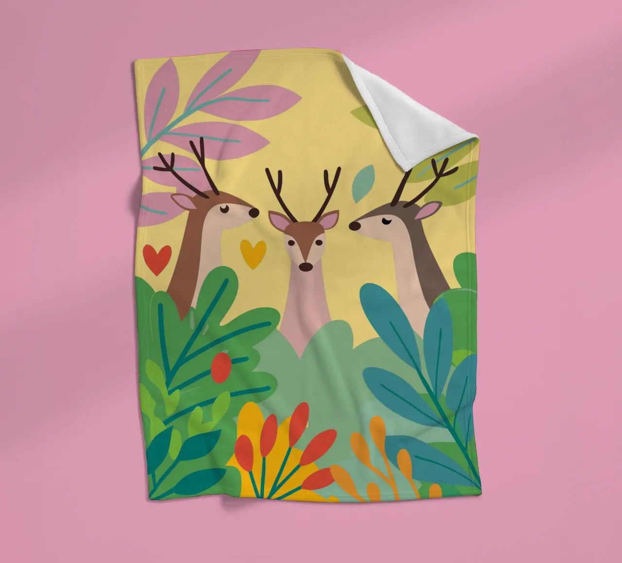 Drie herten fleecedeken van CUTE ANIMALS