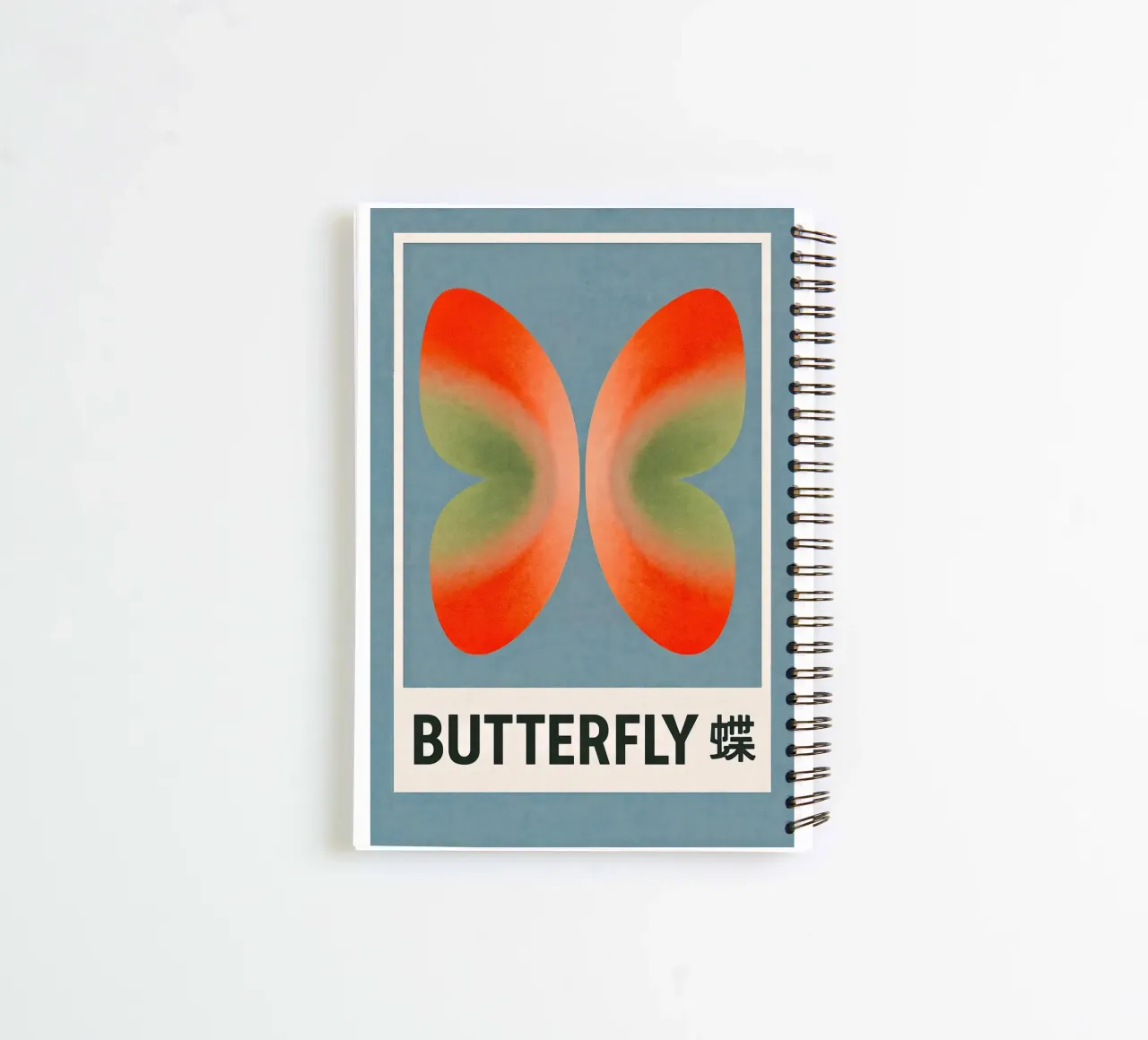 Modern Butterfly Print – Orange Green Gradient Wings spiral notebook by SMPLE