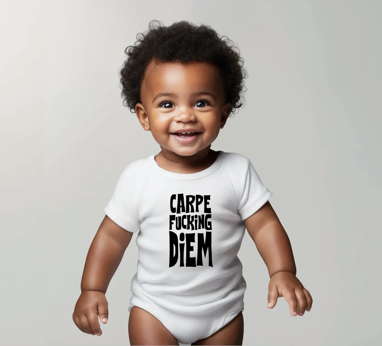 Carpe Diem body neonato maniche corte da Flo Klein